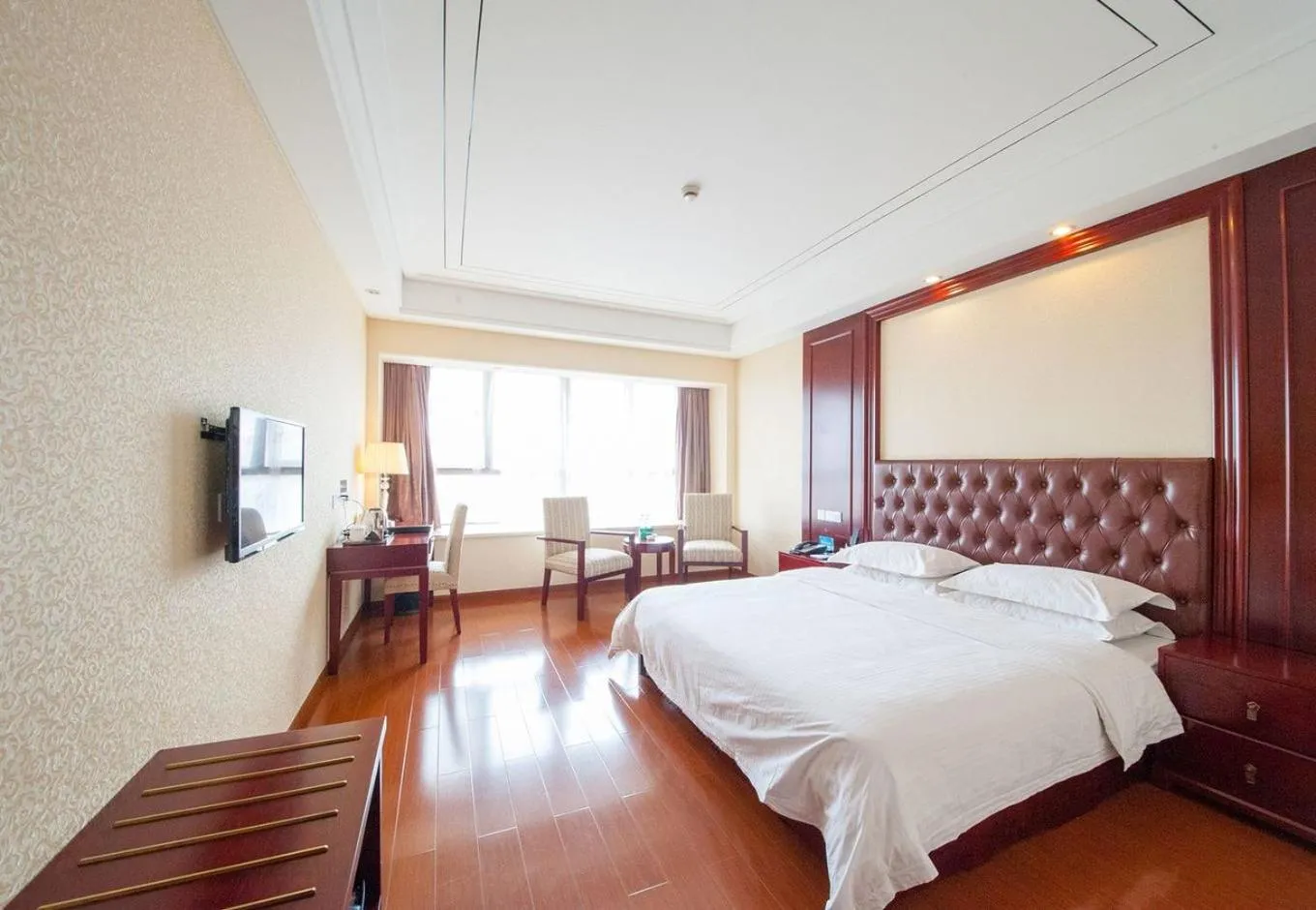 Bed in GreenTree Inn Jiangsu Nantong Haimen Sanchang North Wangjiang Road Business Hotel