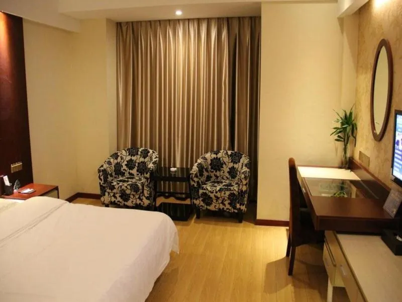 Bed in GreenTree Inn Jiangsu Nantong Tongzhou Shiji Avenue Jianghaihuangdu Express Hotel