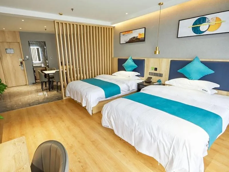 Bed in GreenTree Inn Jiangsu Nantong Textile City Bus Station Express Hotel