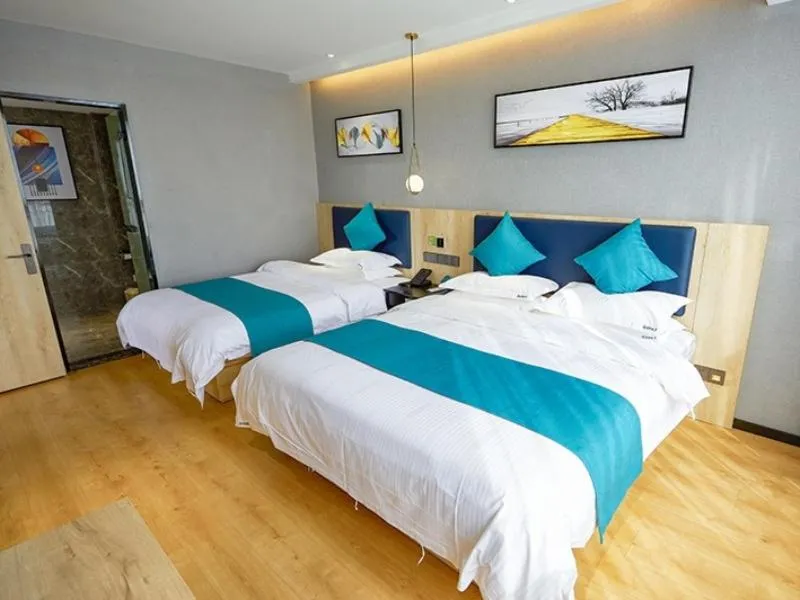 Bed in GreenTree Inn Jiangsu Nantong Textile City Bus Station Express Hotel