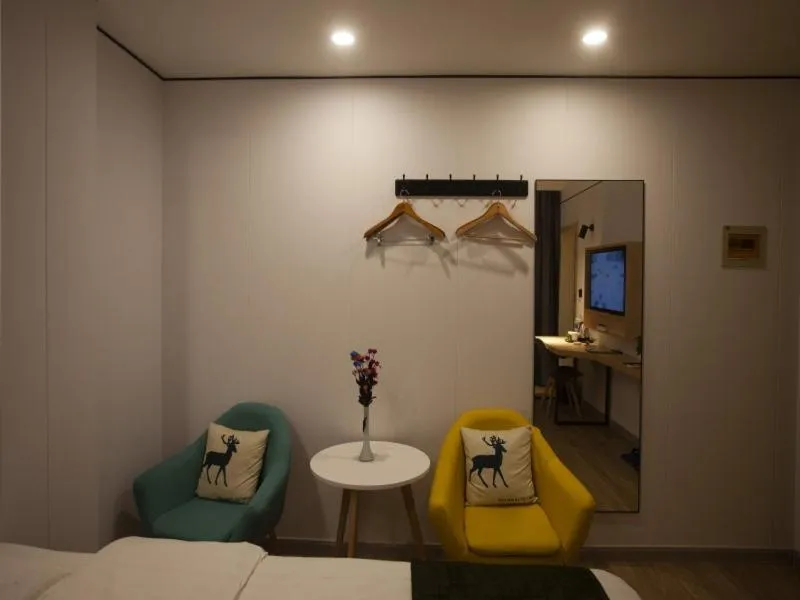 Bed in GreenTree Inn Jiangsu Lianyungang Guannan West Renmin Road Express Hotel