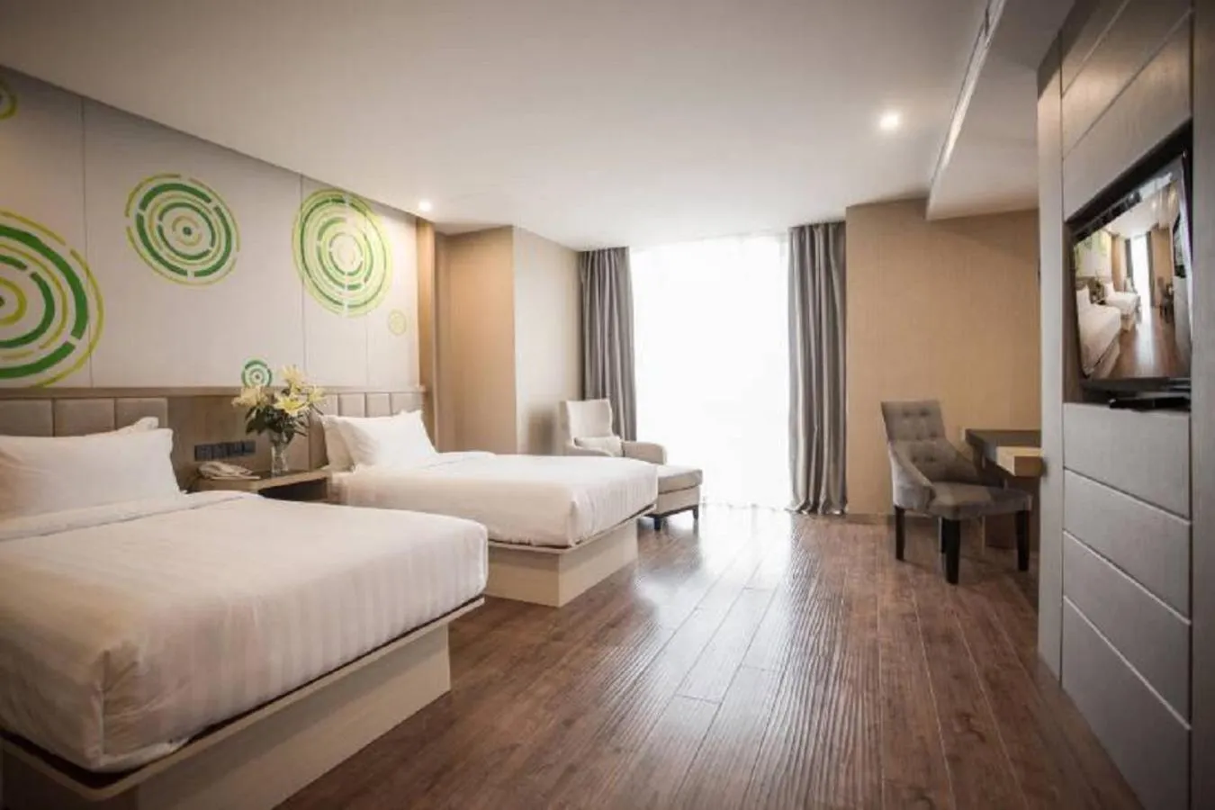 Bed in GreenTree Inn Jiangsu Taizhou Dongfeng Road Express Hotel