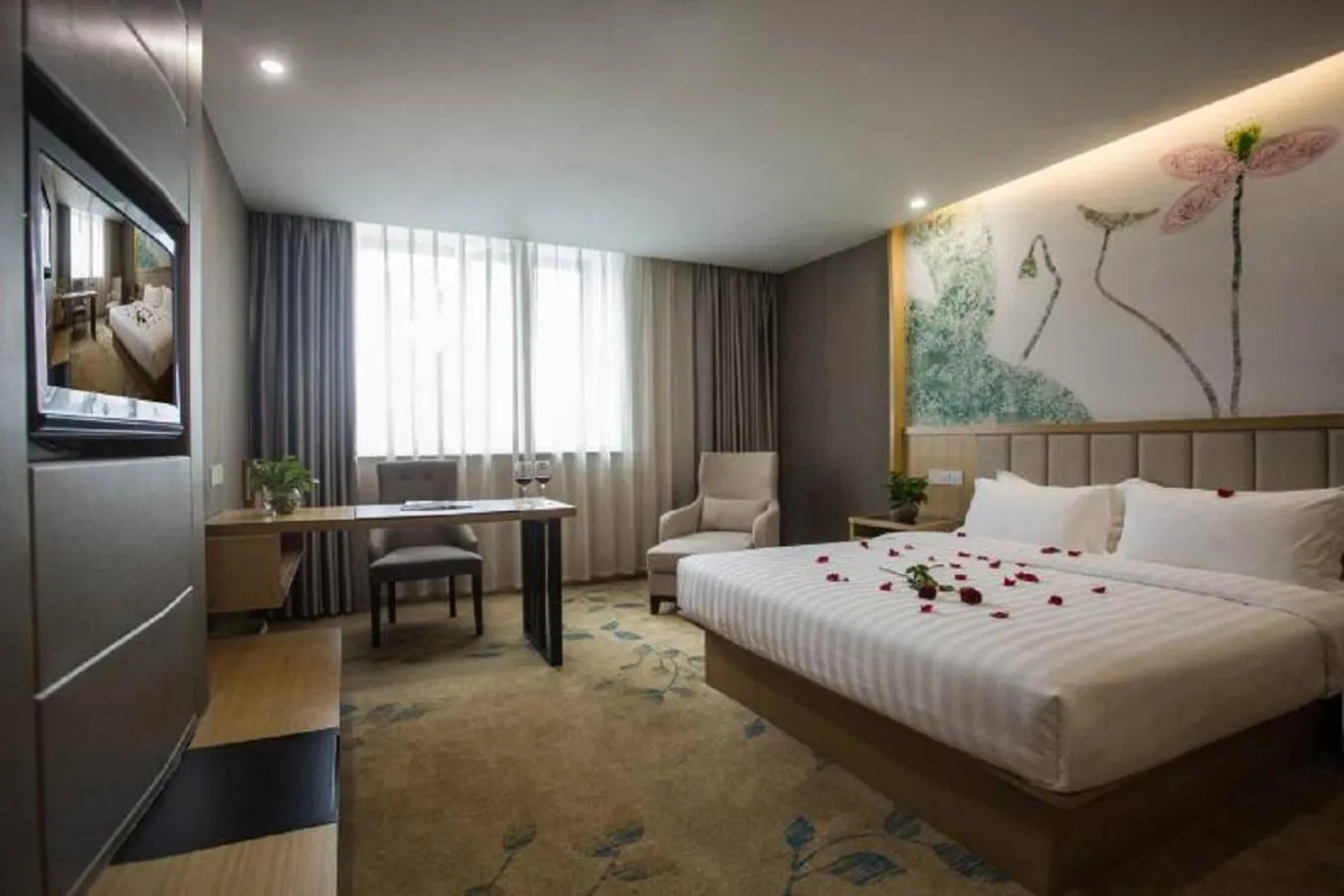 Bed in GreenTree Inn Jiangsu Taizhou Dongfeng Road Express Hotel
