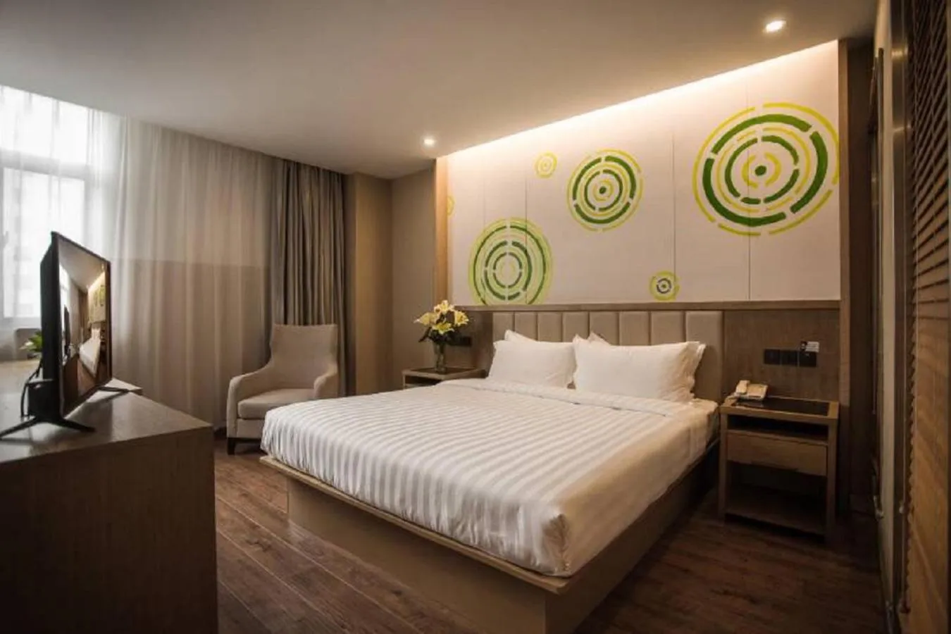 Bed in GreenTree Inn Jiangsu Taizhou Dongfeng Road Express Hotel