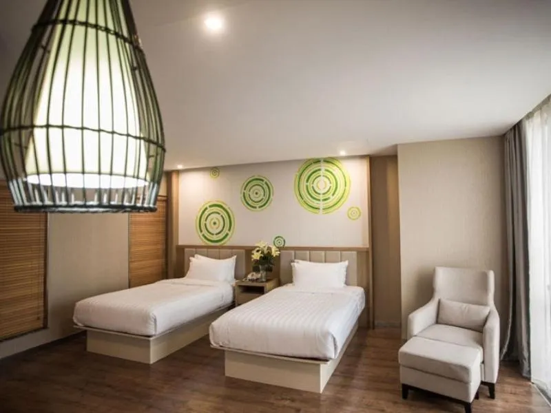 Bed in GreenTree Inn Jiangsu Taizhou Dongfeng Road Express Hotel