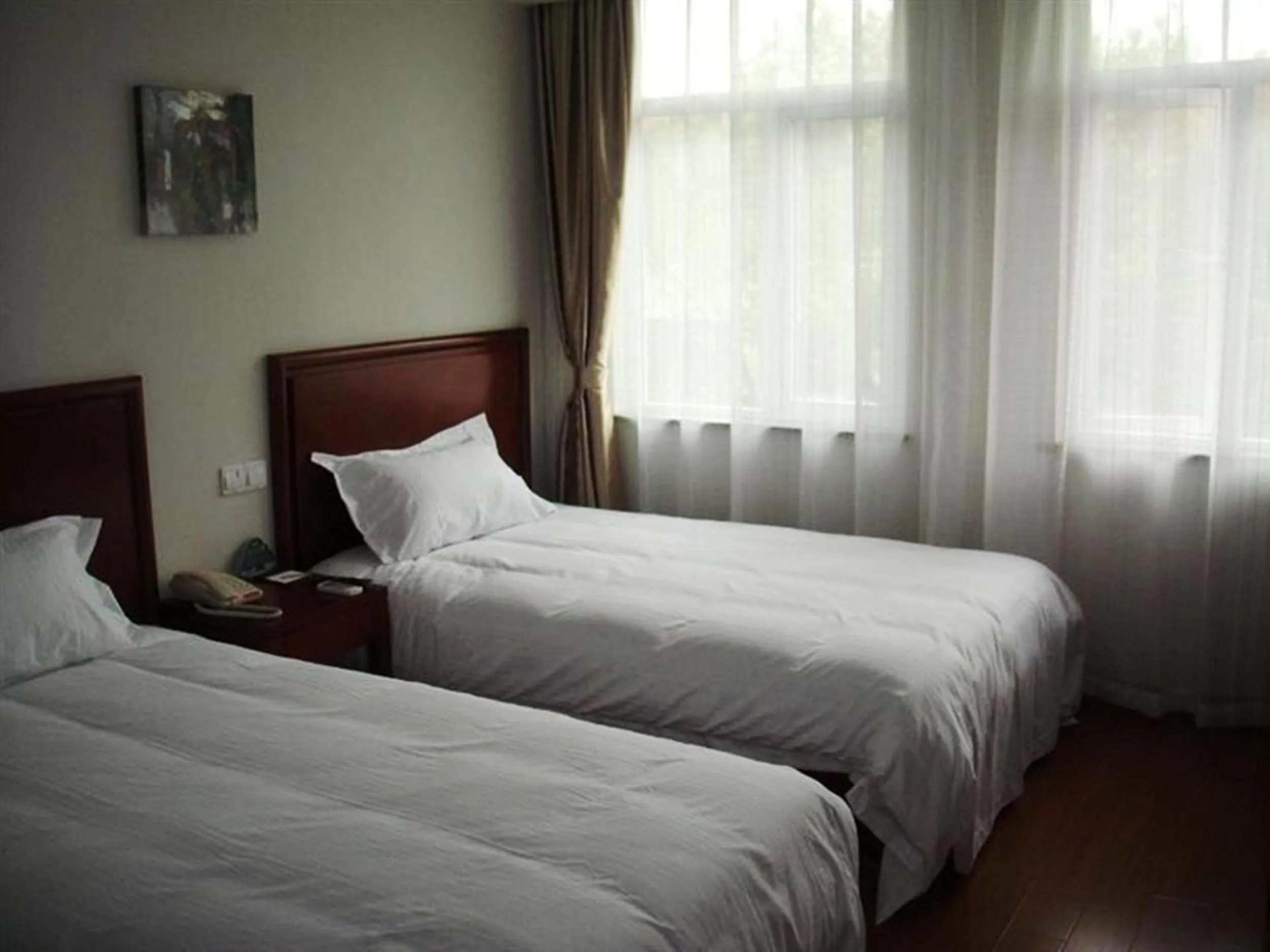 Bed in GreenTree Inn Zhejiang Ningbo Dongqian Lake Yinxian Avenue North Mozhi Road Business Hotel
