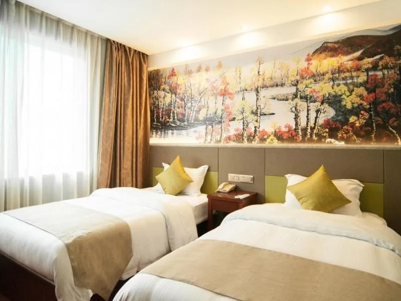 Bed in GreenTree Inn Zhejiang Ningbo Passenger Transport Center Tongda Road Shell Hotel
