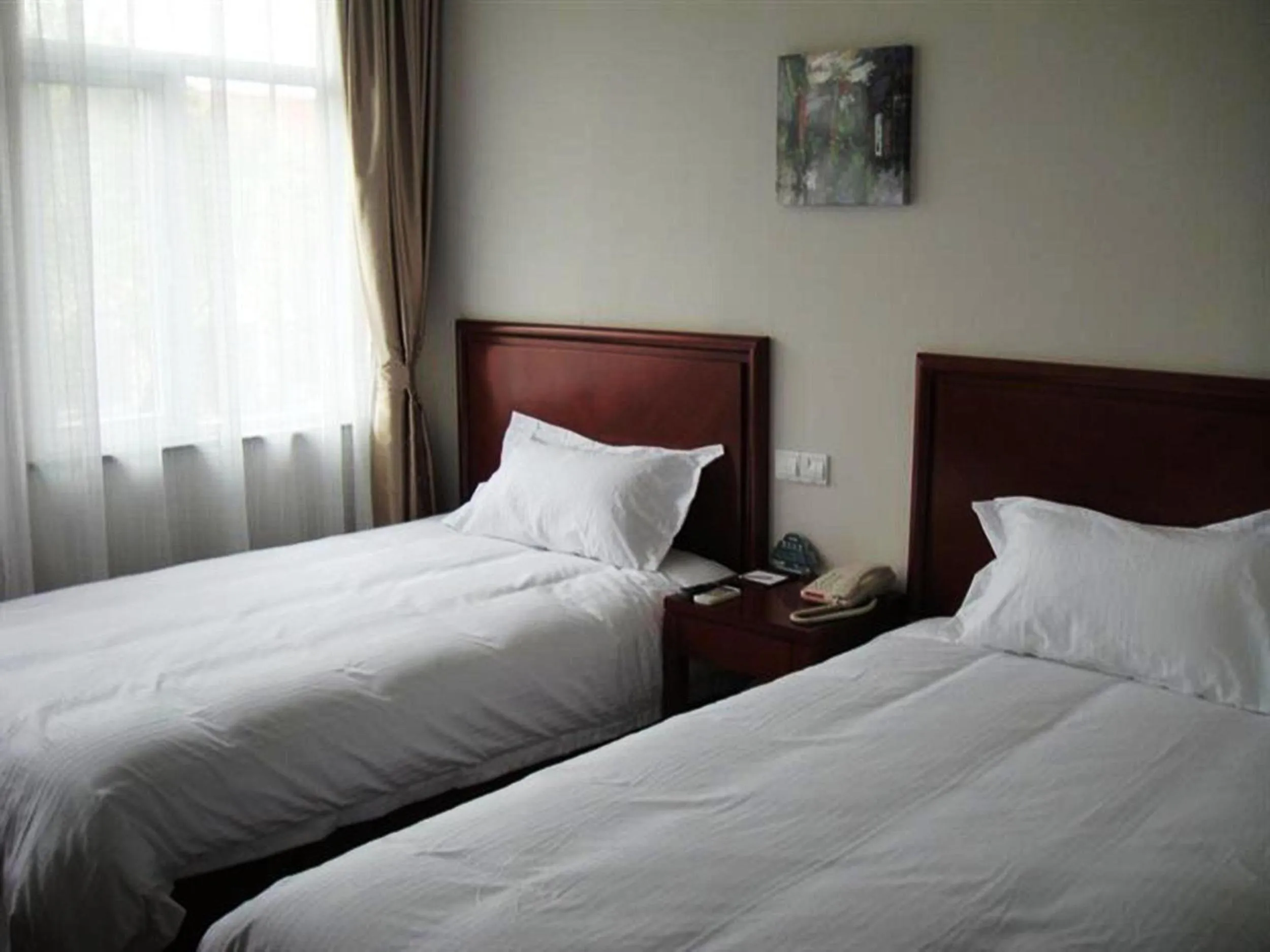 Bed in GreenTree Inn Zhejiang Ningbo Passenger Transport Center Tongda Road Shell Hotel