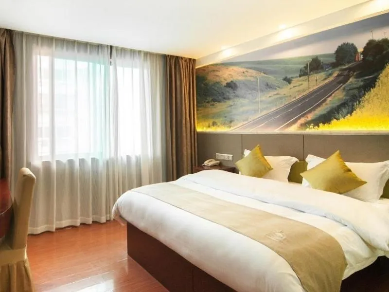 Bed in GreenTree Inn Zhejiang Ningbo Passenger Transport Center Tongda Road Shell Hotel