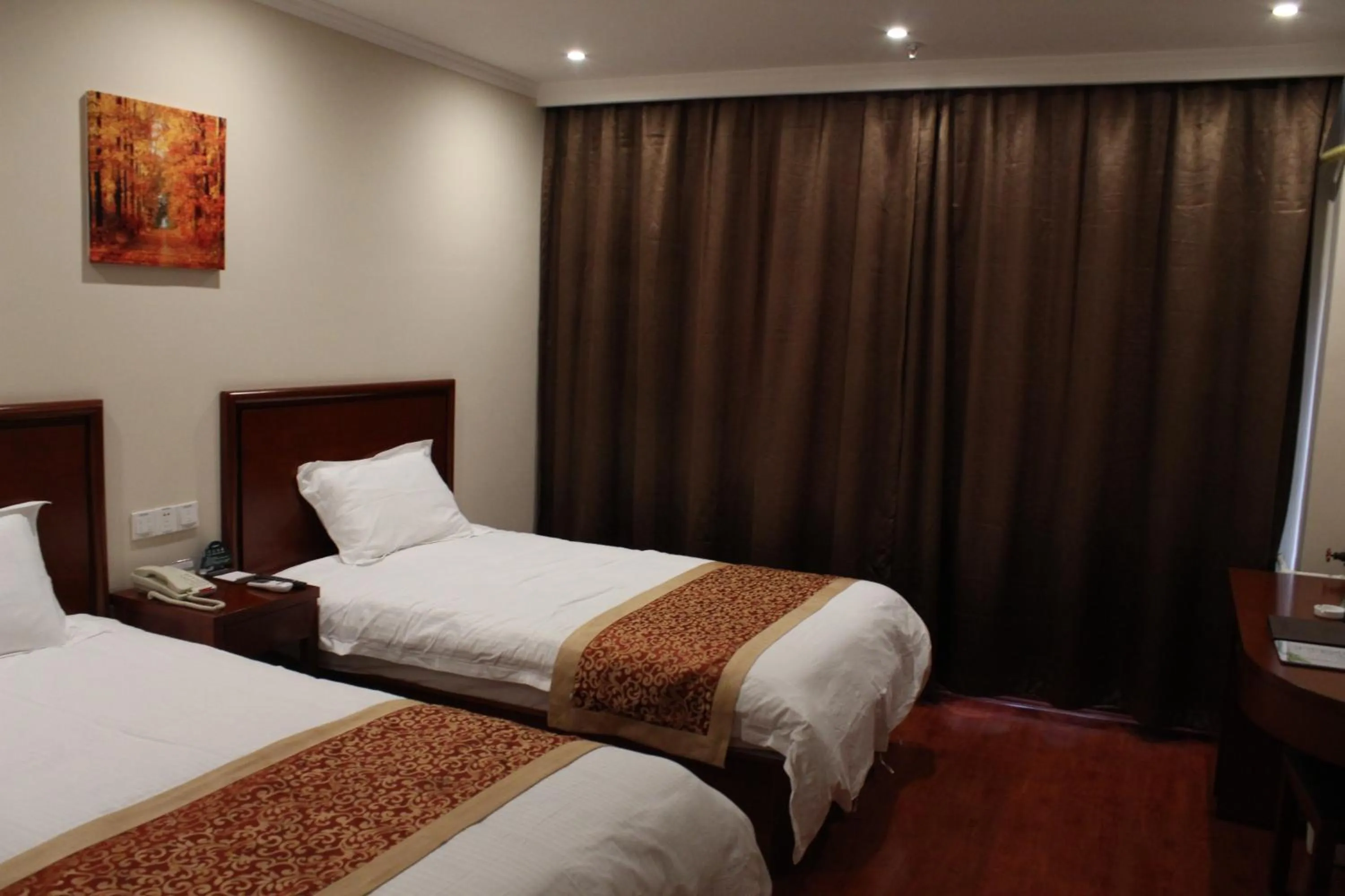 Bed in GreenTree Inn Zhejiang Ningbo Passenger Transport Center Tongda Road Shell Hotel
