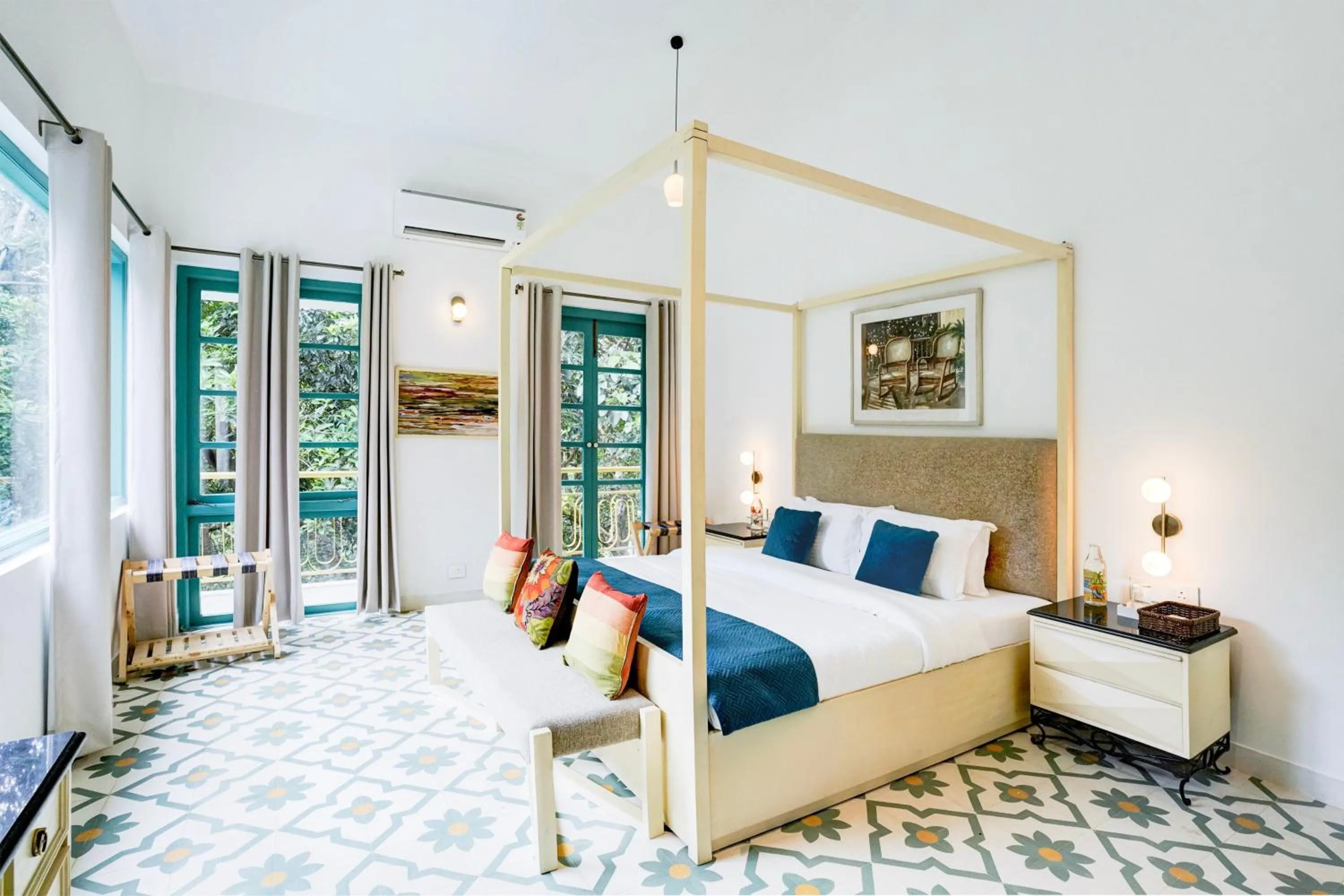 Bedroom, Bed in DanCenter Havana Villa Siolim | 3BHK | Pvt Pool | Goa