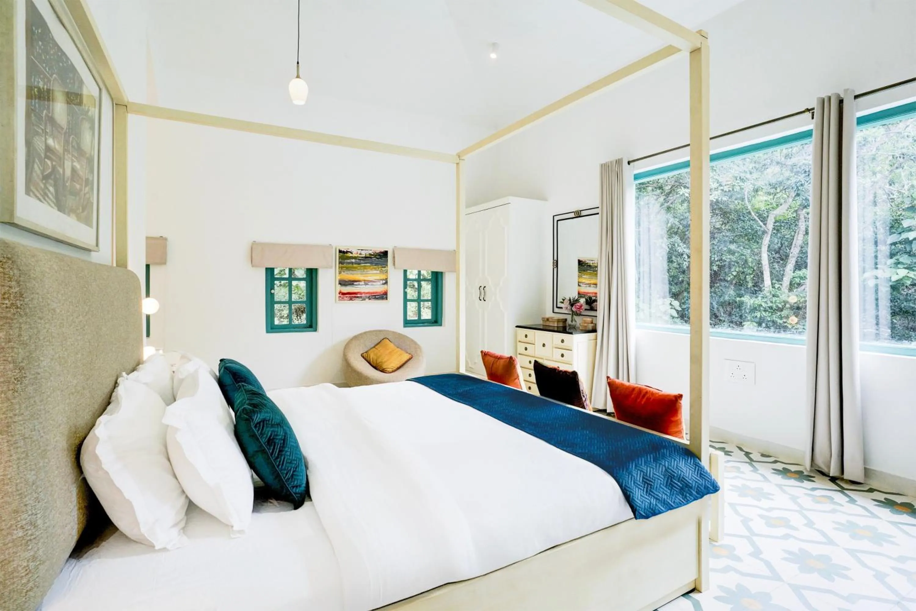 Bedroom, Bed in DanCenter Havana Villa Siolim | 3BHK | Pvt Pool | Goa