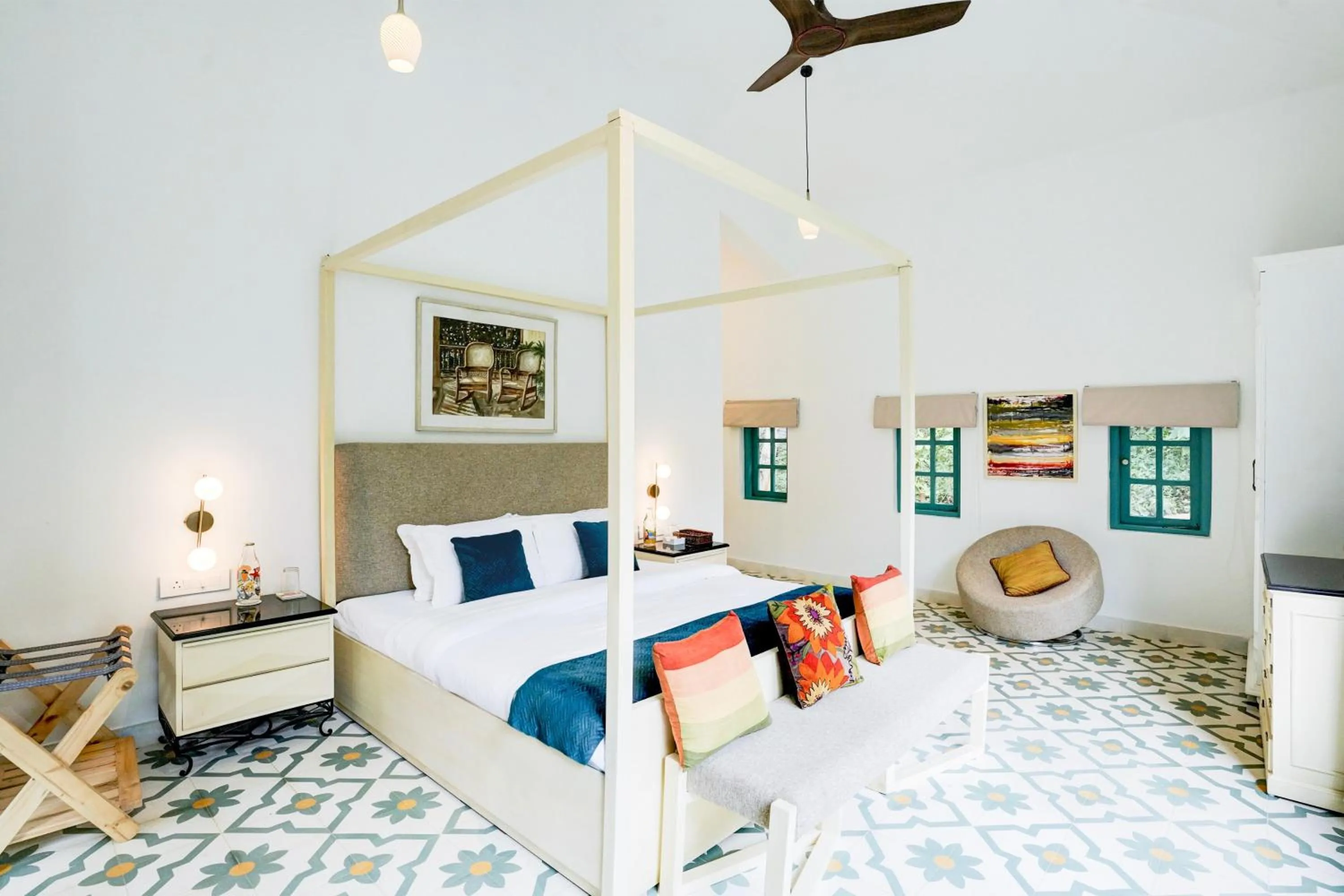 Bedroom, Bed in DanCenter Havana Villa Siolim | 3BHK | Pvt Pool | Goa