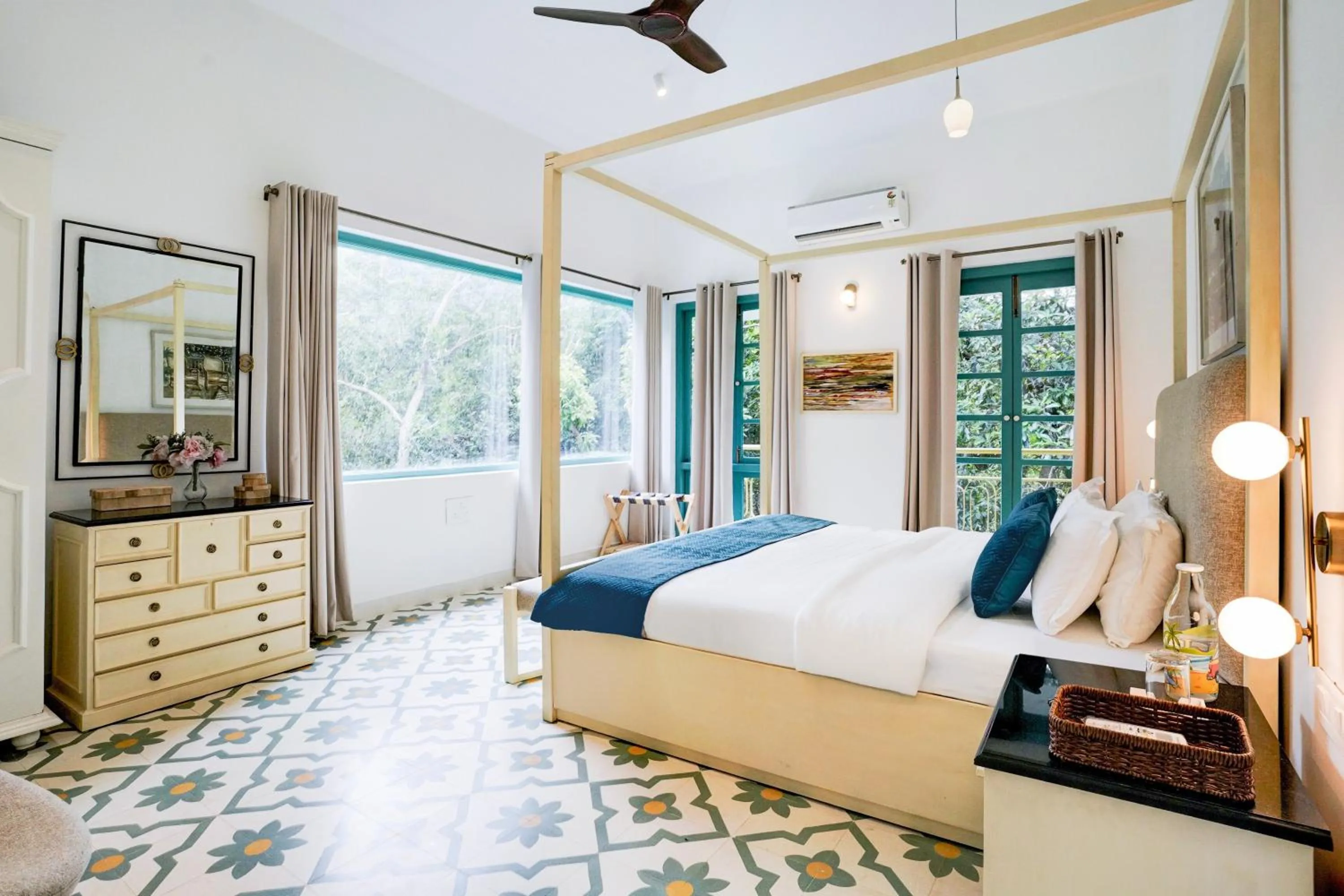Bedroom, Bed in DanCenter Havana Villa Siolim | 3BHK | Pvt Pool | Goa