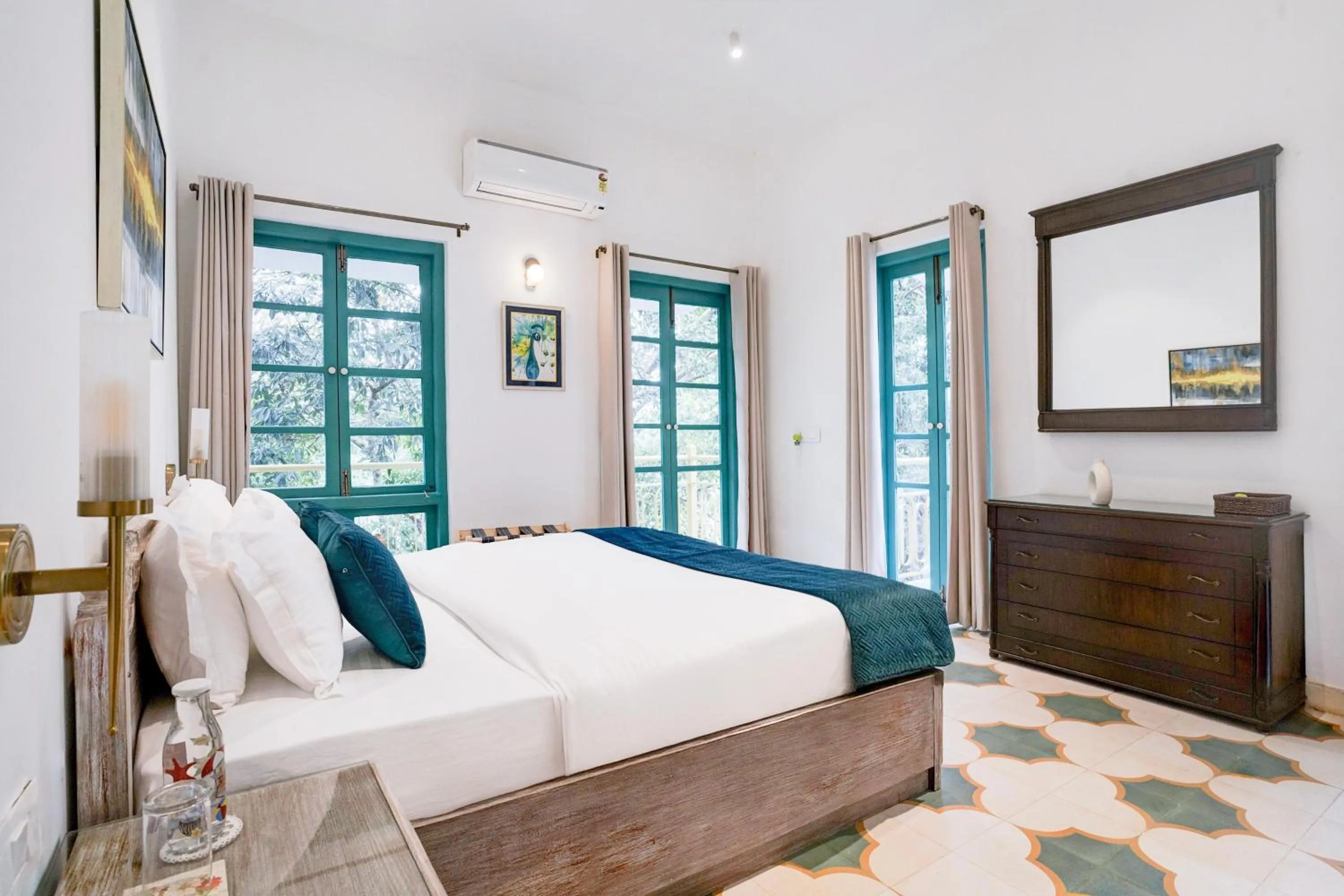 Bedroom, Bed in DanCenter Havana Villa Siolim | 3BHK | Pvt Pool | Goa