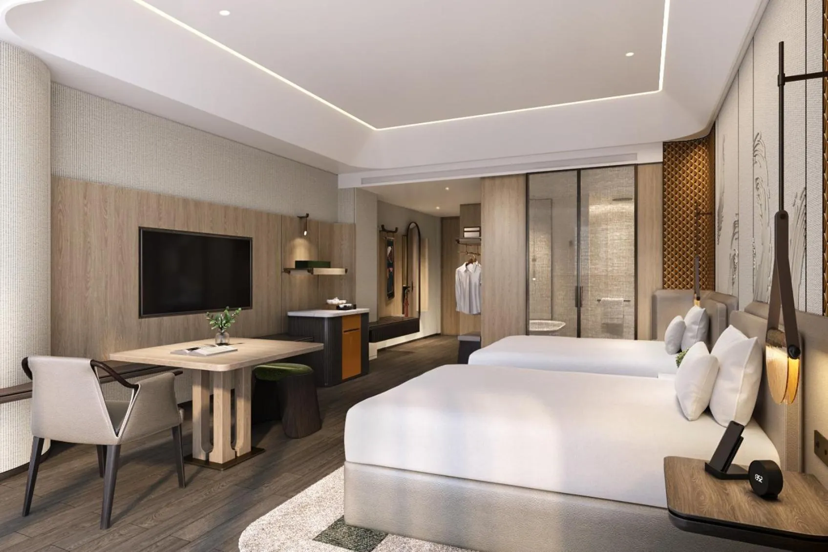 Standard Double Room with Two Double Beds and City View in HUALUXE Zhongshan City Center