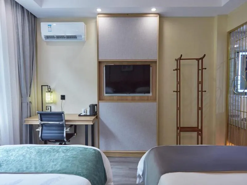 Bed in GreenTree Inn Huangshan TangKou Beauty Spot South Gate Transfer Center Business Hotel