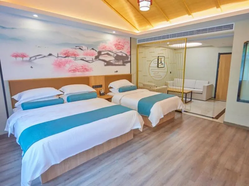 Bed in GreenTree Inn Huangshan TangKou Beauty Spot South Gate Transfer Center Business Hotel