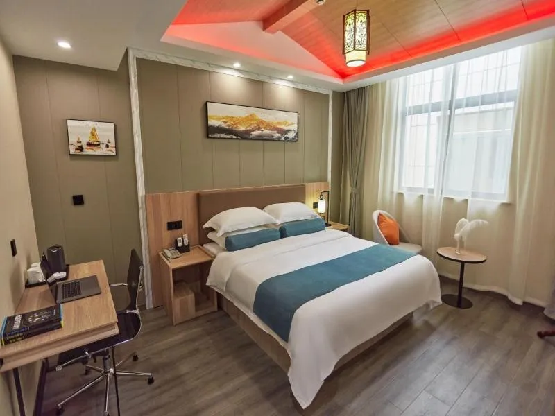 Bed in GreenTree Inn Huangshan TangKou Beauty Spot South Gate Transfer Center Business Hotel