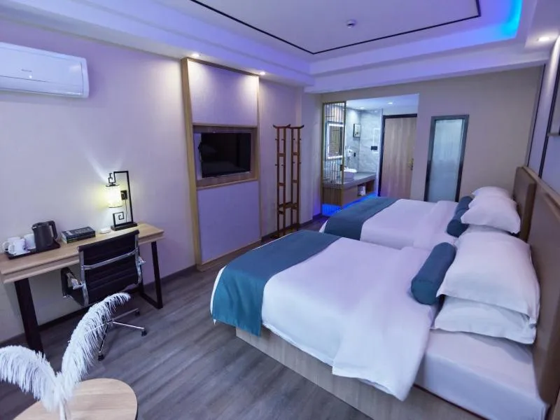Bed in GreenTree Inn Huangshan TangKou Beauty Spot South Gate Transfer Center Business Hotel