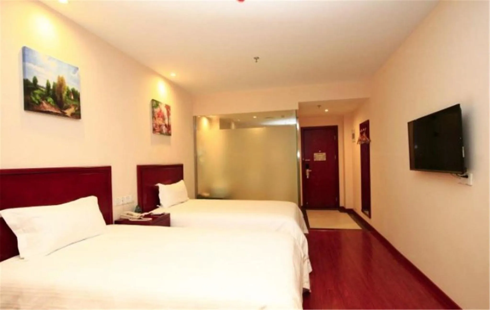 Bed in GreenTree Inn ShanDong RiZhao JuXian YinXing Avenue Middle ShanDong Road Business Hotel