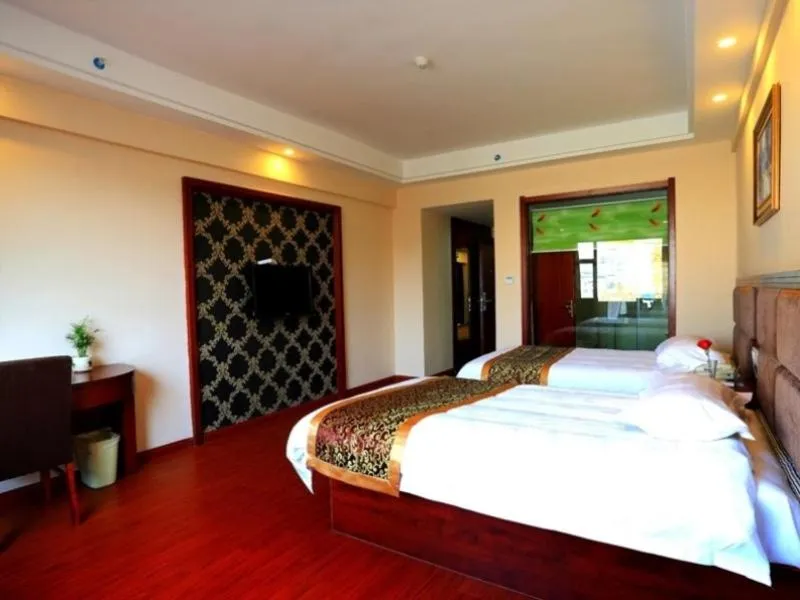 Bed in GreenTree Inn JiangXi JiuJiang Railway Station Front HongXiang Business Hotel
