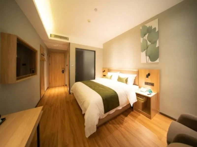 Bed in GreenTree Inn Anhui Hefei Mengcheng Road Beierhuan Express Hotel