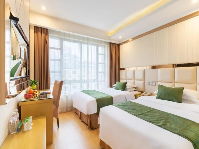 Bed in GreenTree Inn Zhejiang Jinhua Yiwu International Trade City Changchun Street Shell Hotel