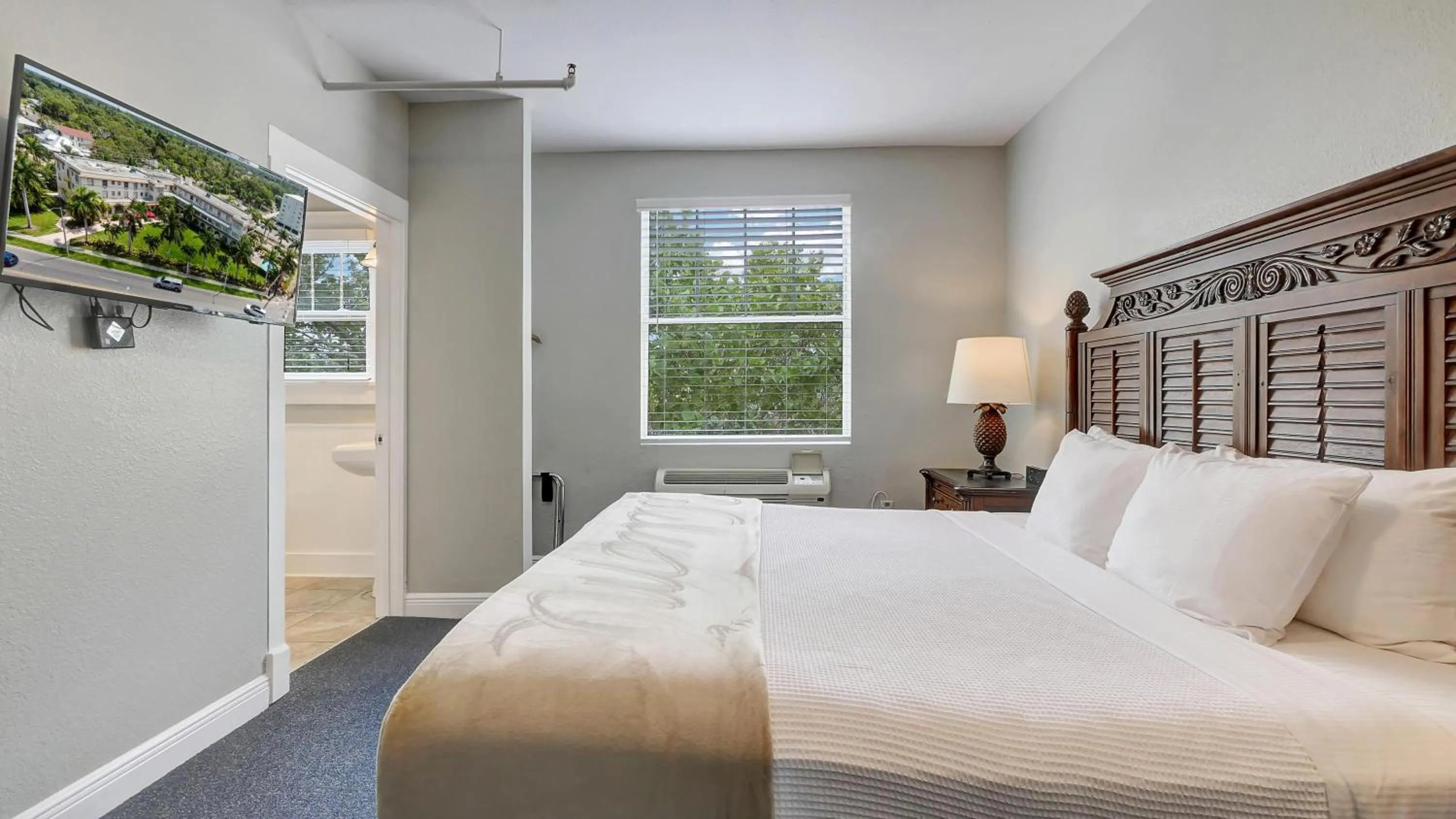 Bed in Crystal Bay Historic Hotel