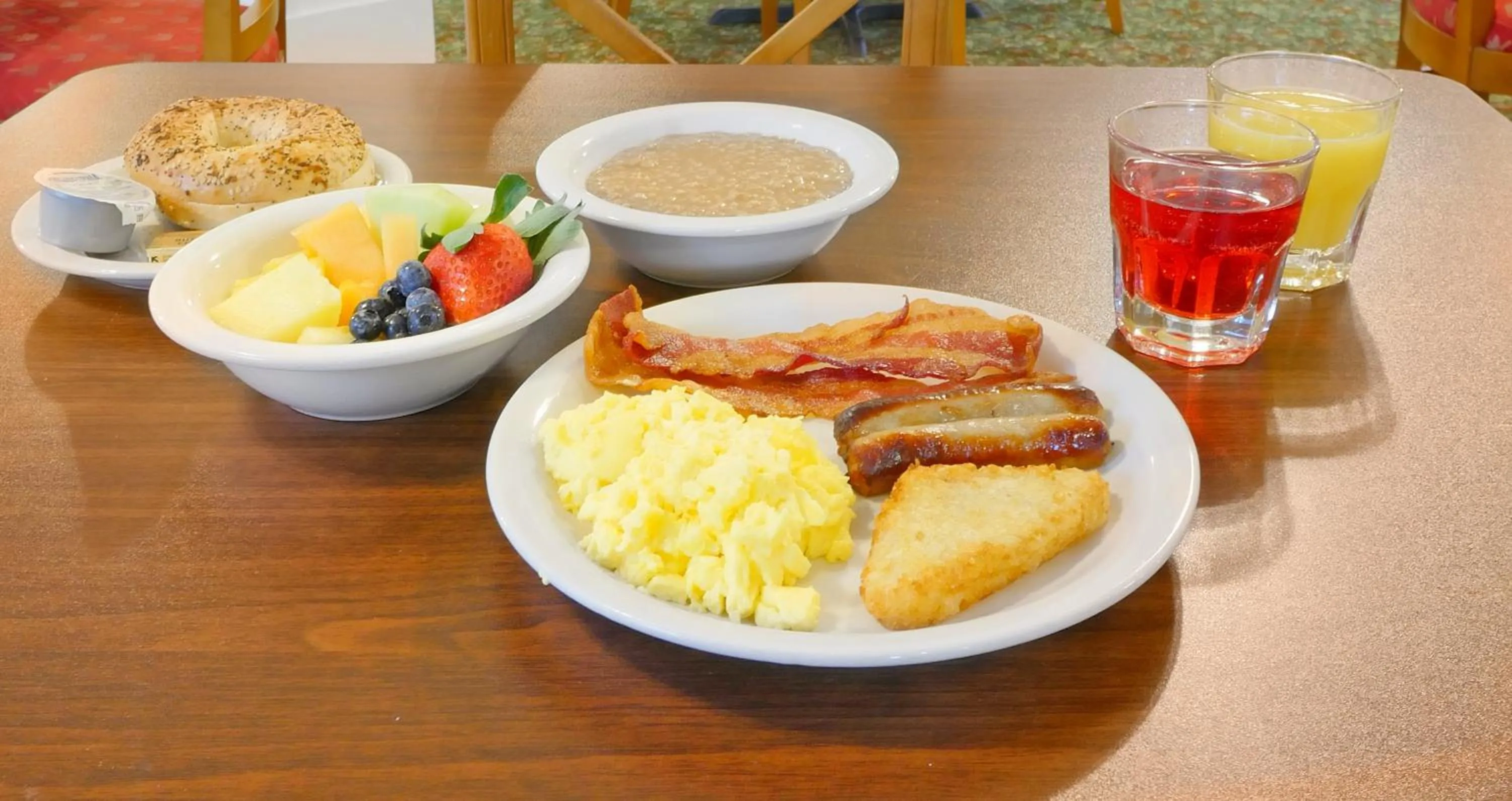 Buffet breakfast in Crystal Bay Historic Hotel