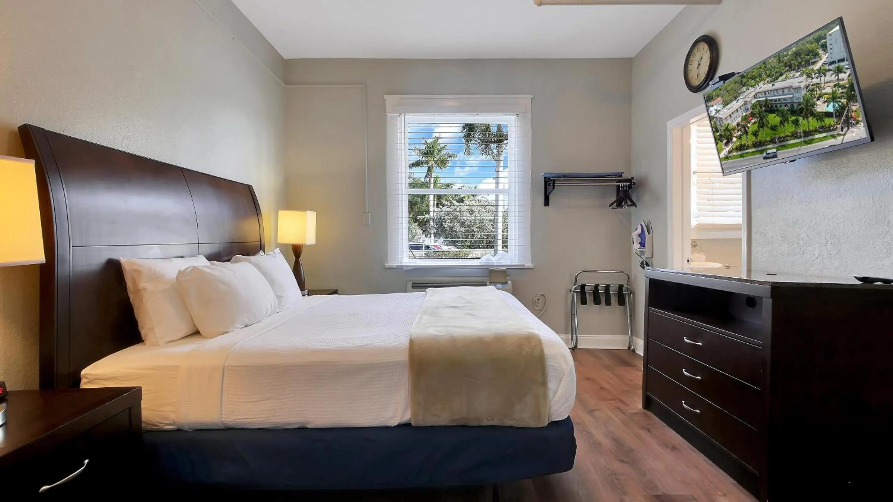 Bed in Crystal Bay Historic Hotel