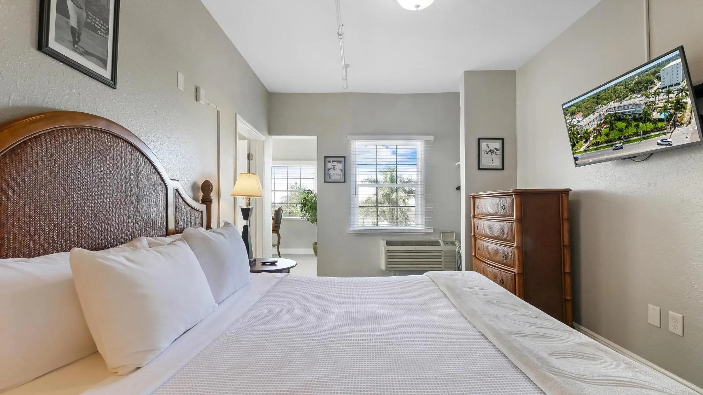 Bed in Crystal Bay Historic Hotel