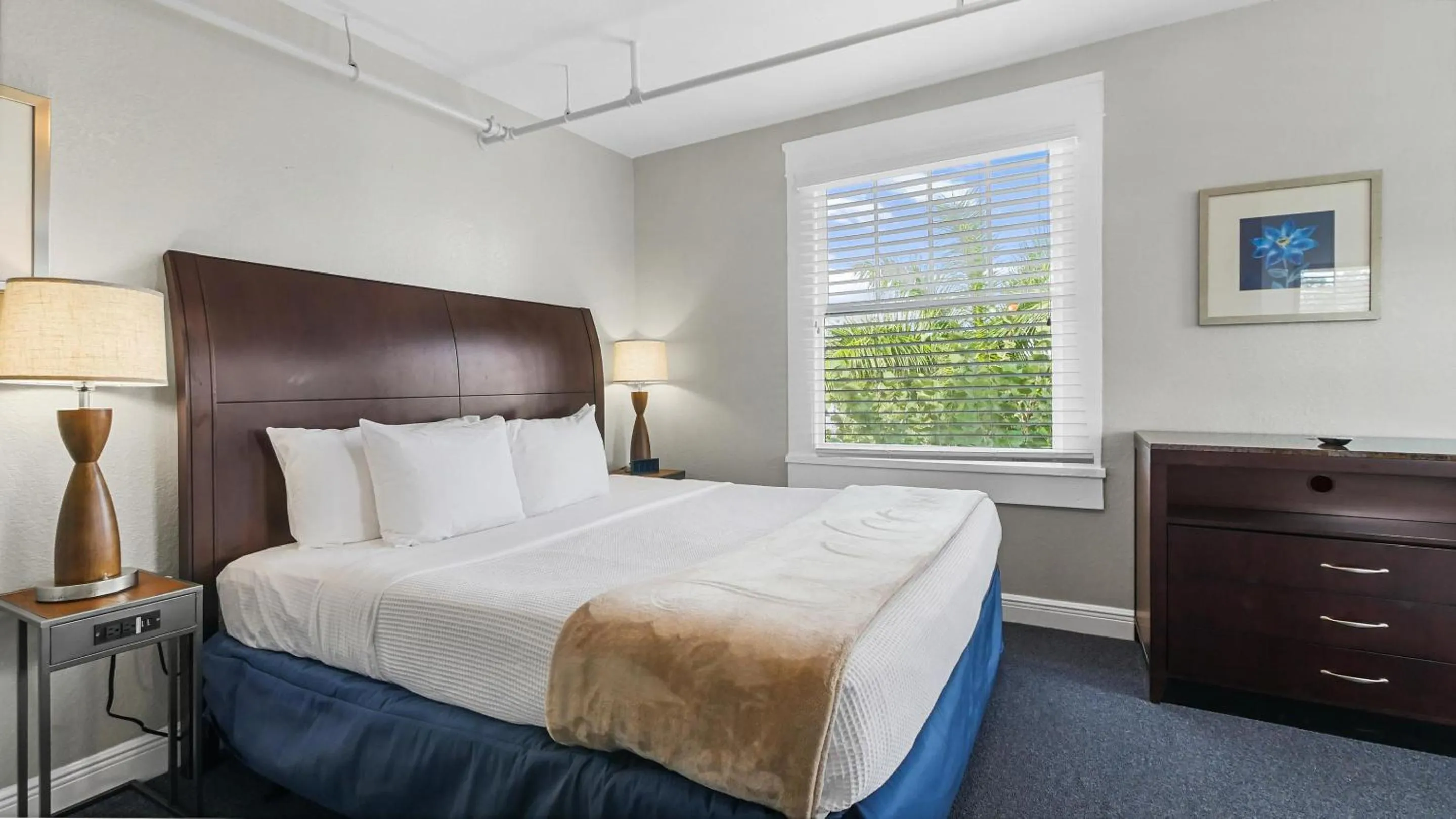 Bed in Crystal Bay Historic Hotel