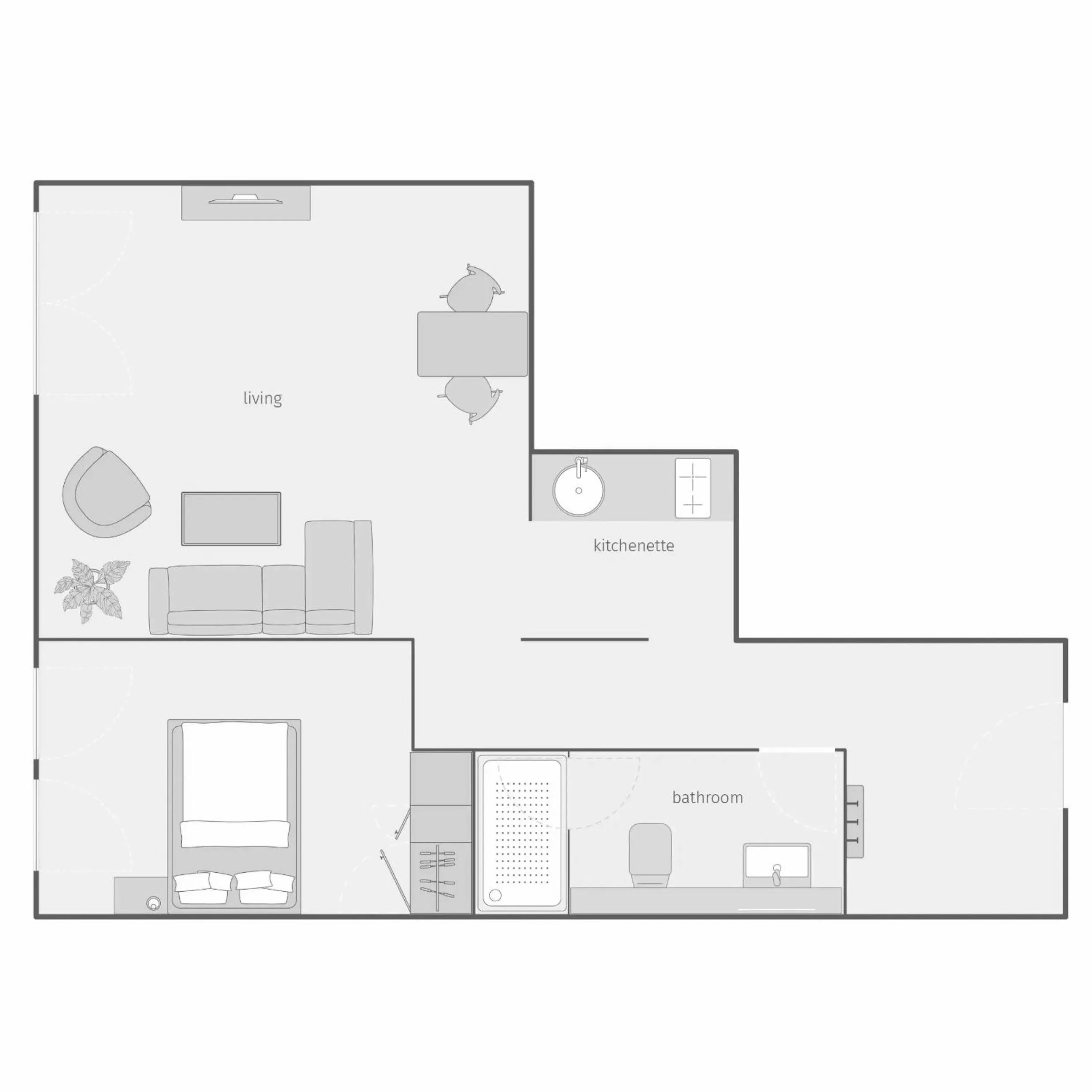 Floor plan in smartments Hamburg Aussenalster