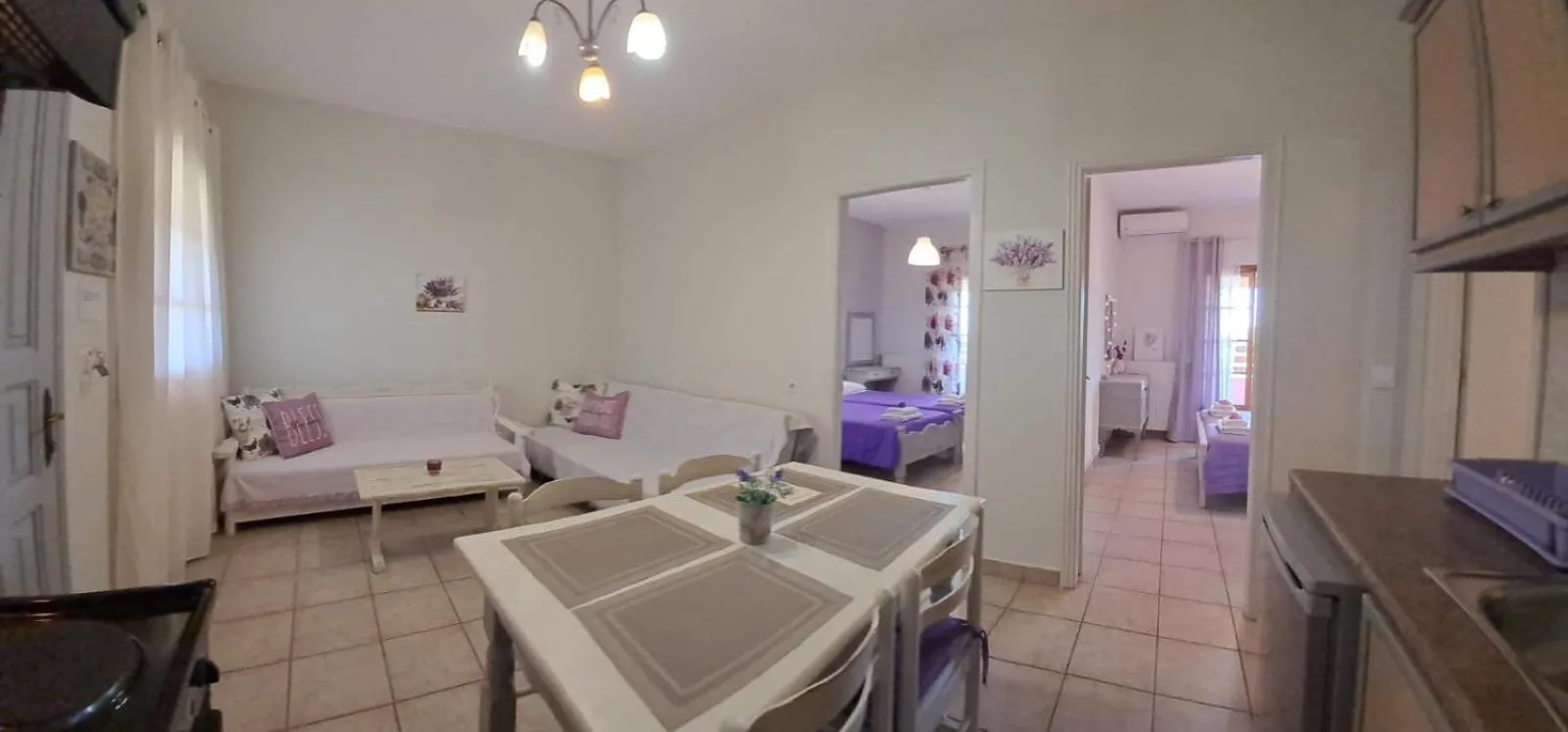 Living room in Olga's Garden Apartments