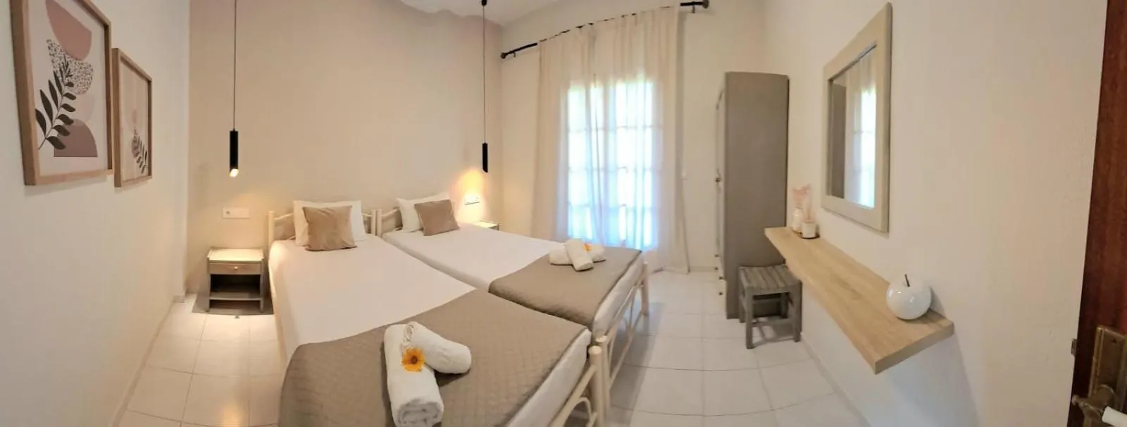 View (from property/room), Bed in Olga's Garden Apartments