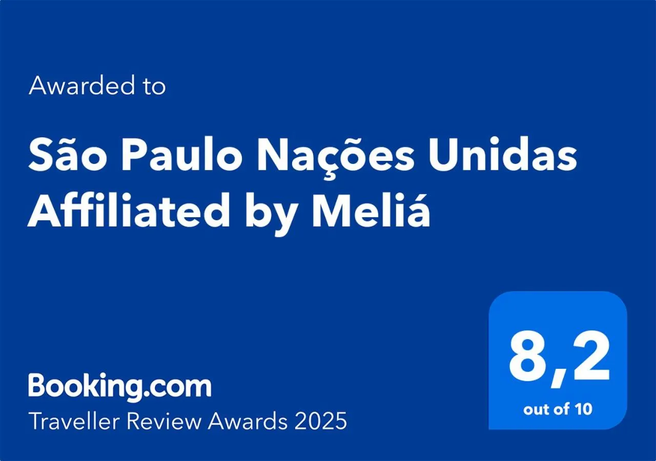 Certificate/Award in São Paulo Nações Unidas Affiliated by Meliá