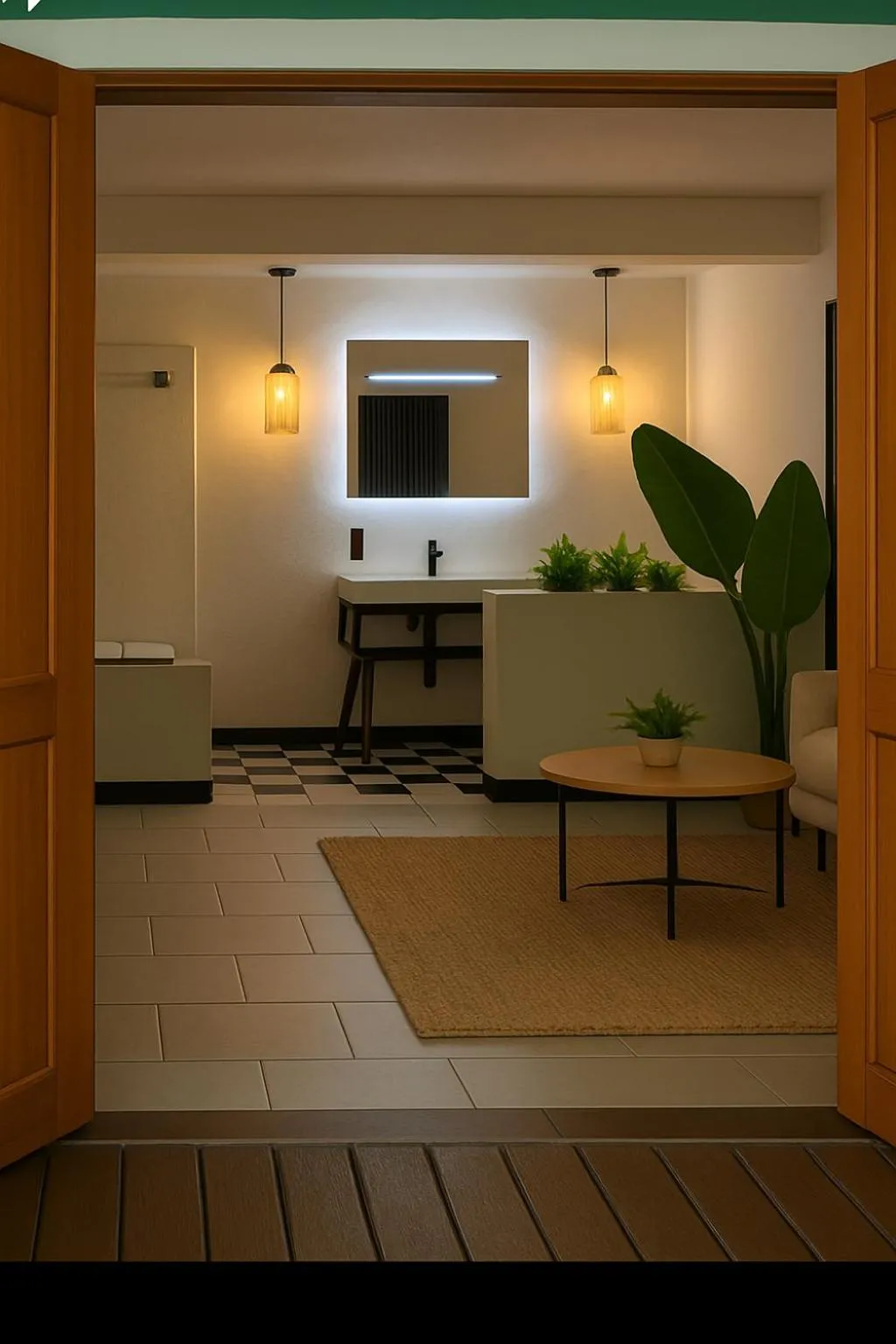 Bathroom in The Green Jungle & Tree House Caribe