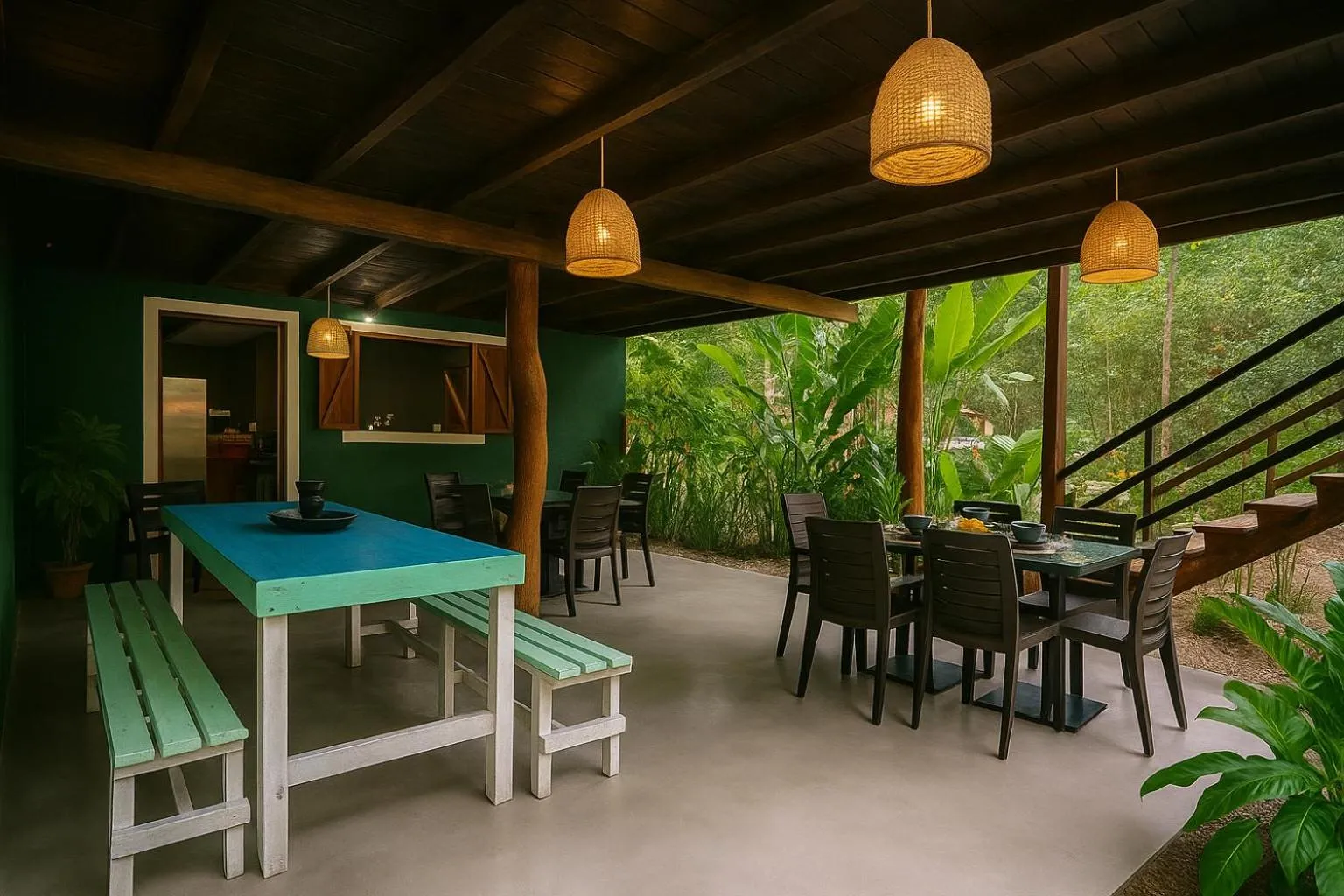 Restaurant/places to eat in The Green Jungle & Tree House Caribe