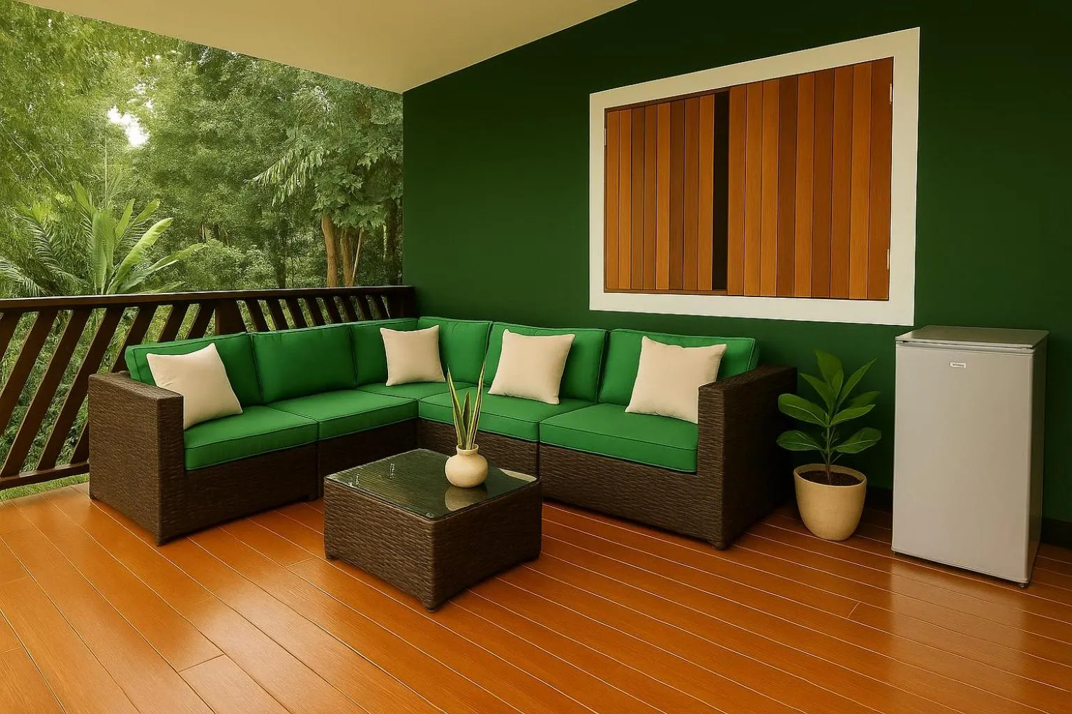 Balcony/Terrace in The Green Jungle & Tree House Caribe