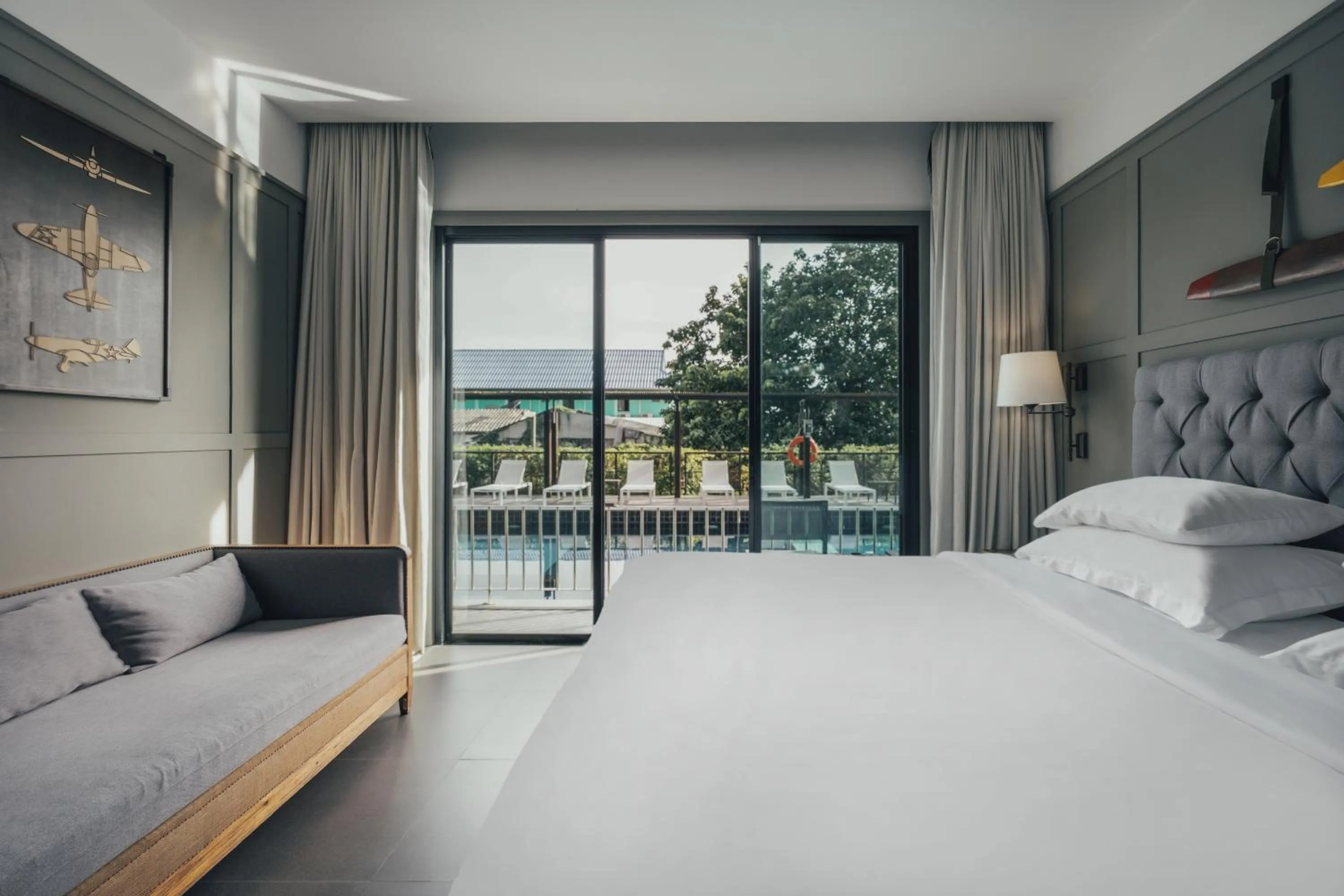 View (from property/room), Bed in Sugar Marina Hotel -AVIATOR- Phuket Airport