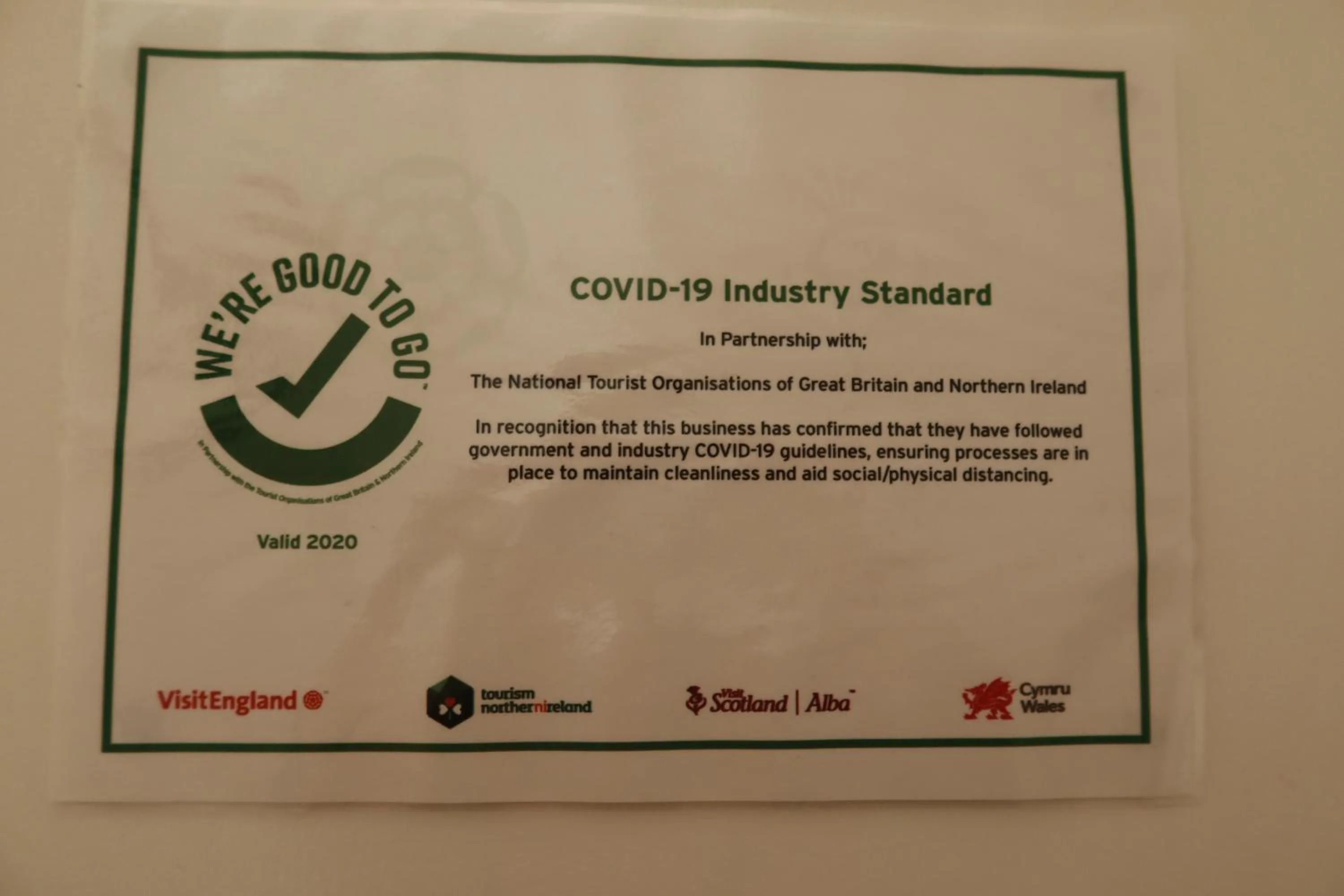 Certificate/Award in Avonlea Guest House