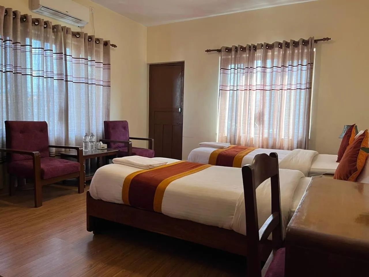 Bed in Hotel Pokhara View