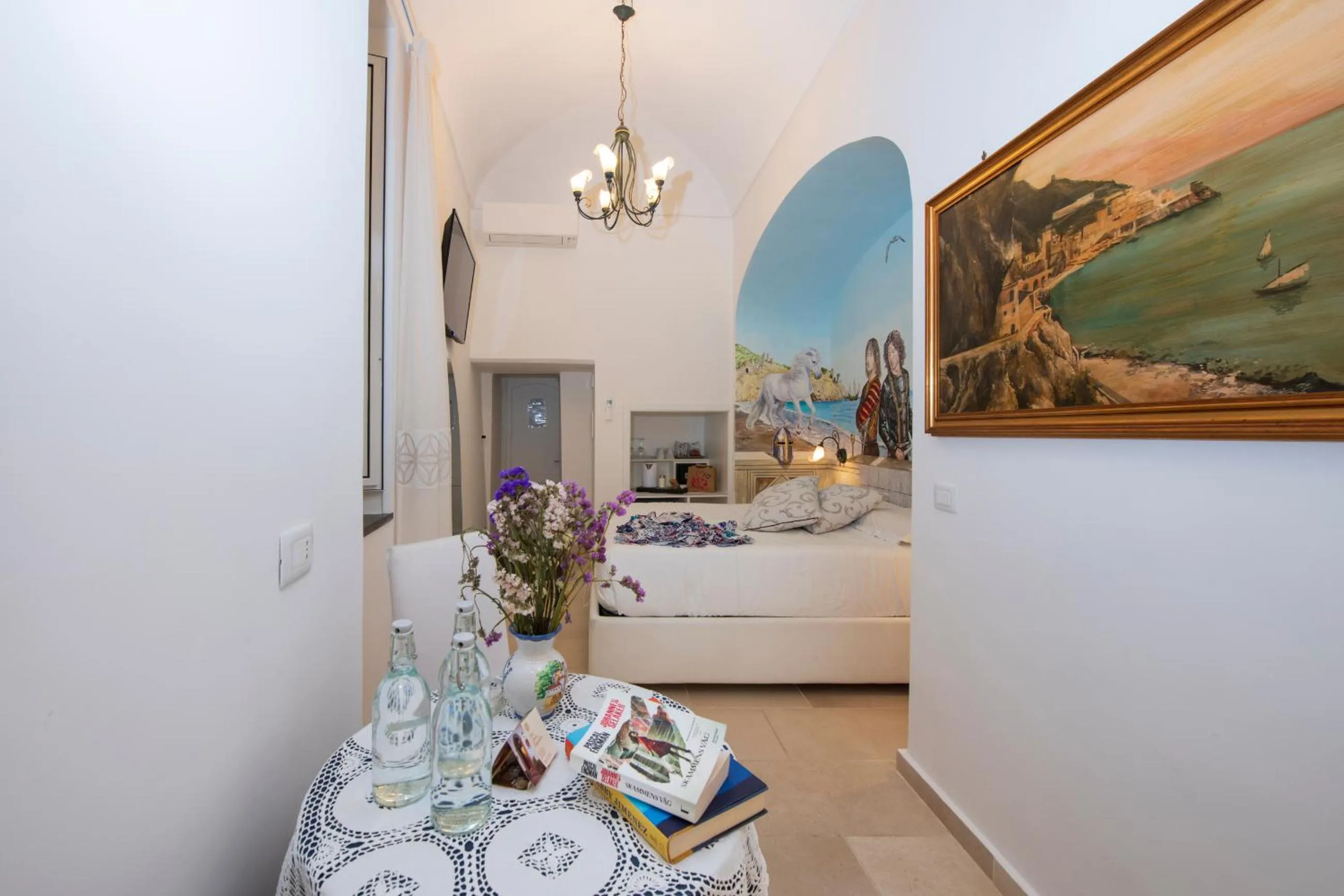 Decorative detail, Bed in Hotel Antica Repubblica in Amalfi center at 100mt from the sea