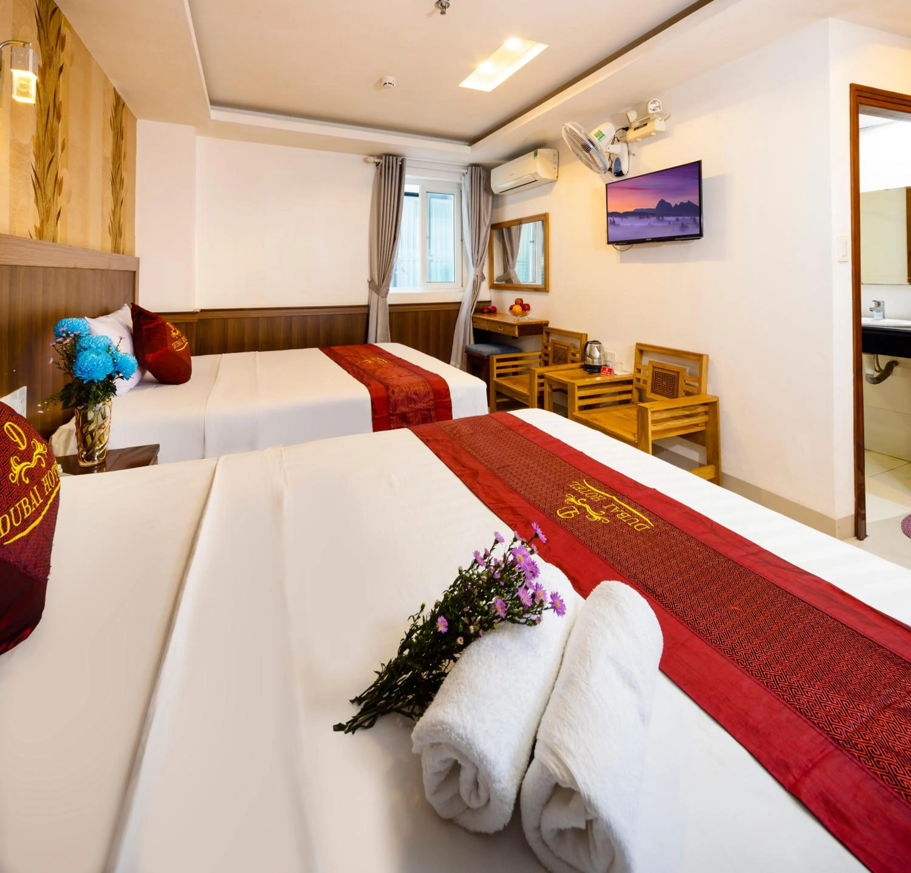 Living room, Bed in Dubai Nha Trang Hotel managed by HT