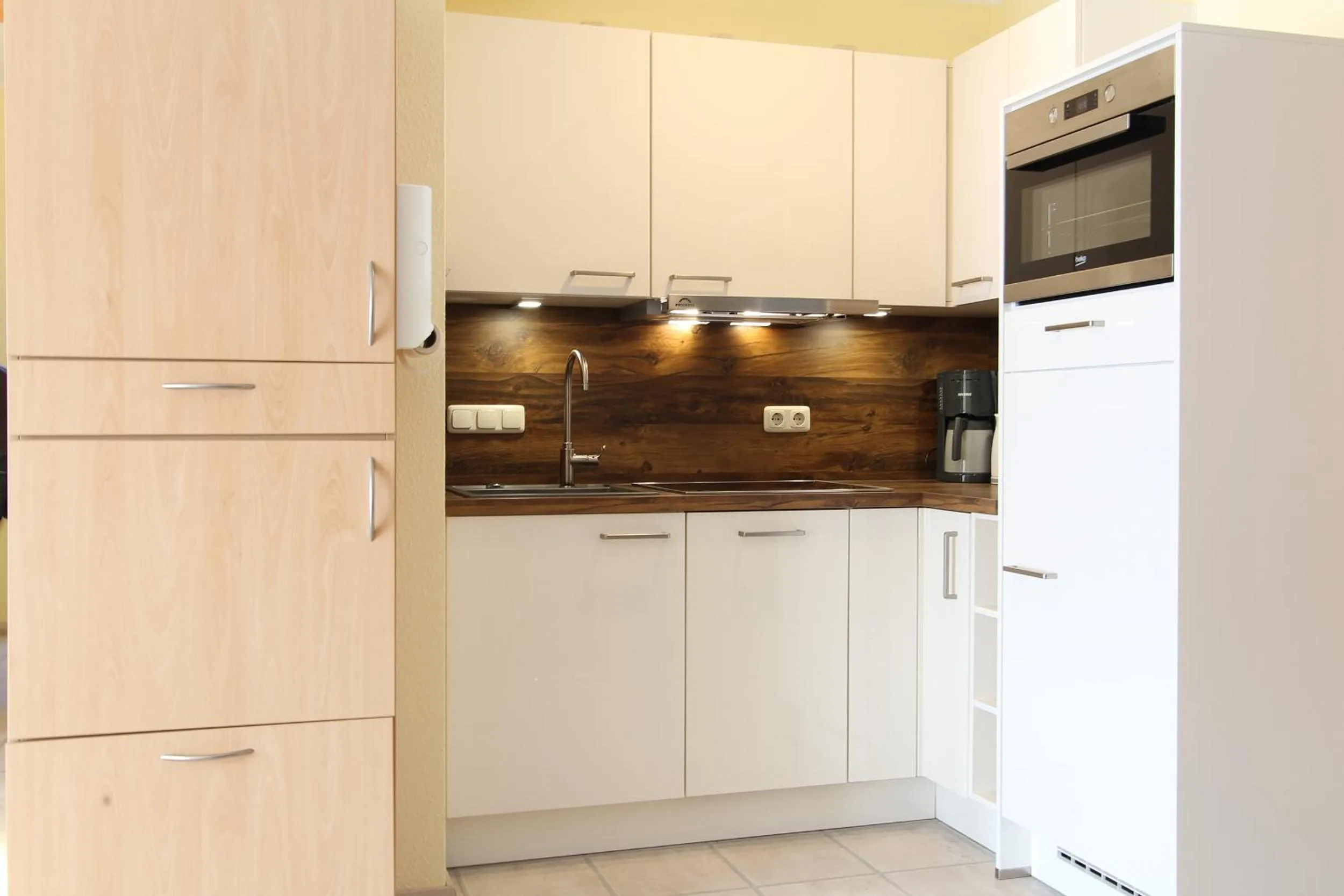 Kitchen or kitchenette in Ferienwohnung Möwennest