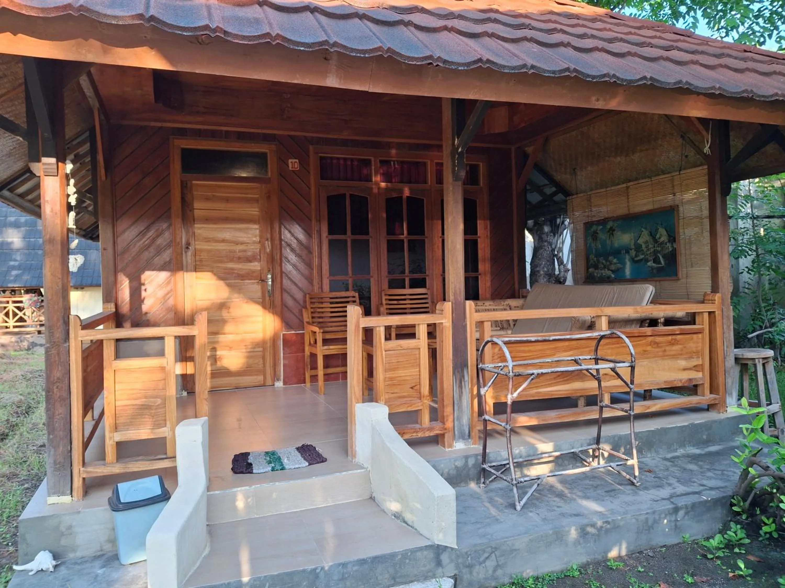 Balcony/Terrace in Gusung Indah Bungalow Gili Air