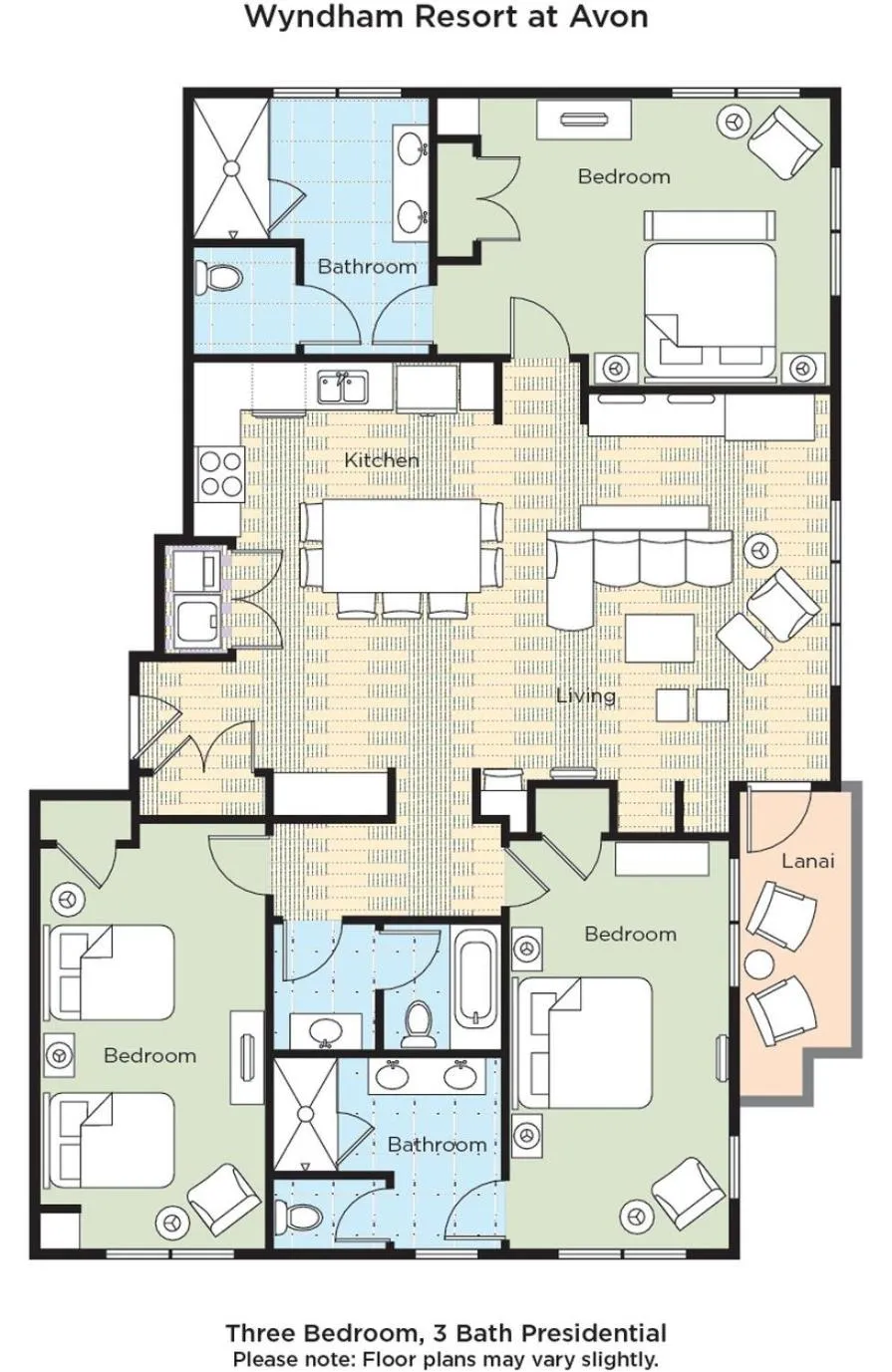 Floor plan in Club Wyndham Resort at Avon