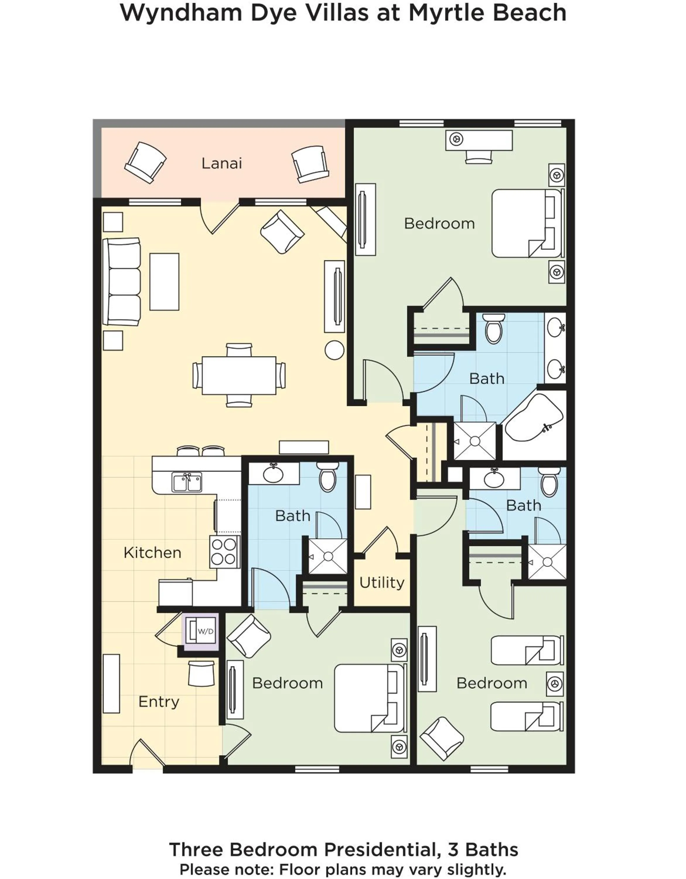 Floor plan in Club Wyndham Dye Villas