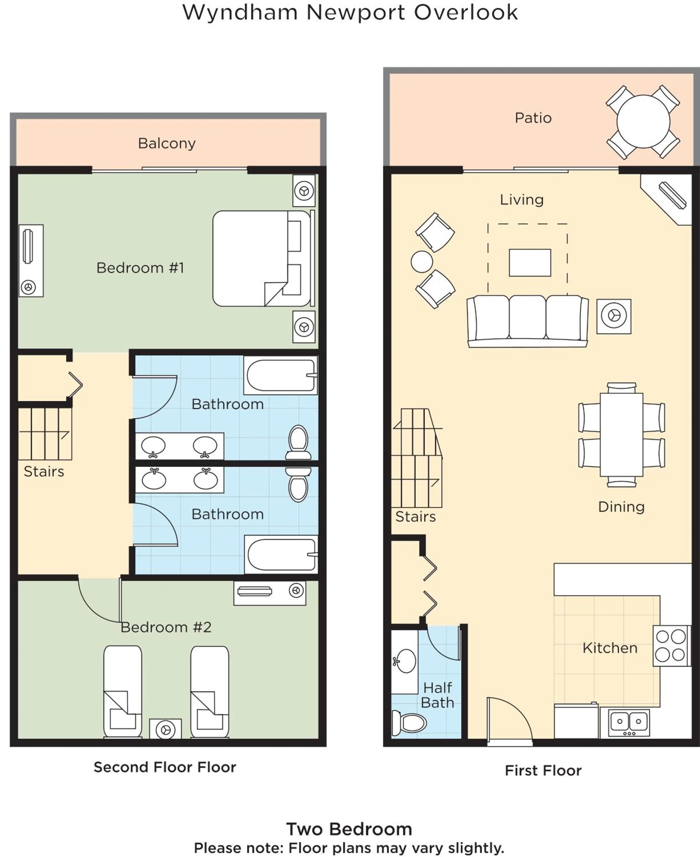 Floor plan in Club Wyndham Newport Overlook